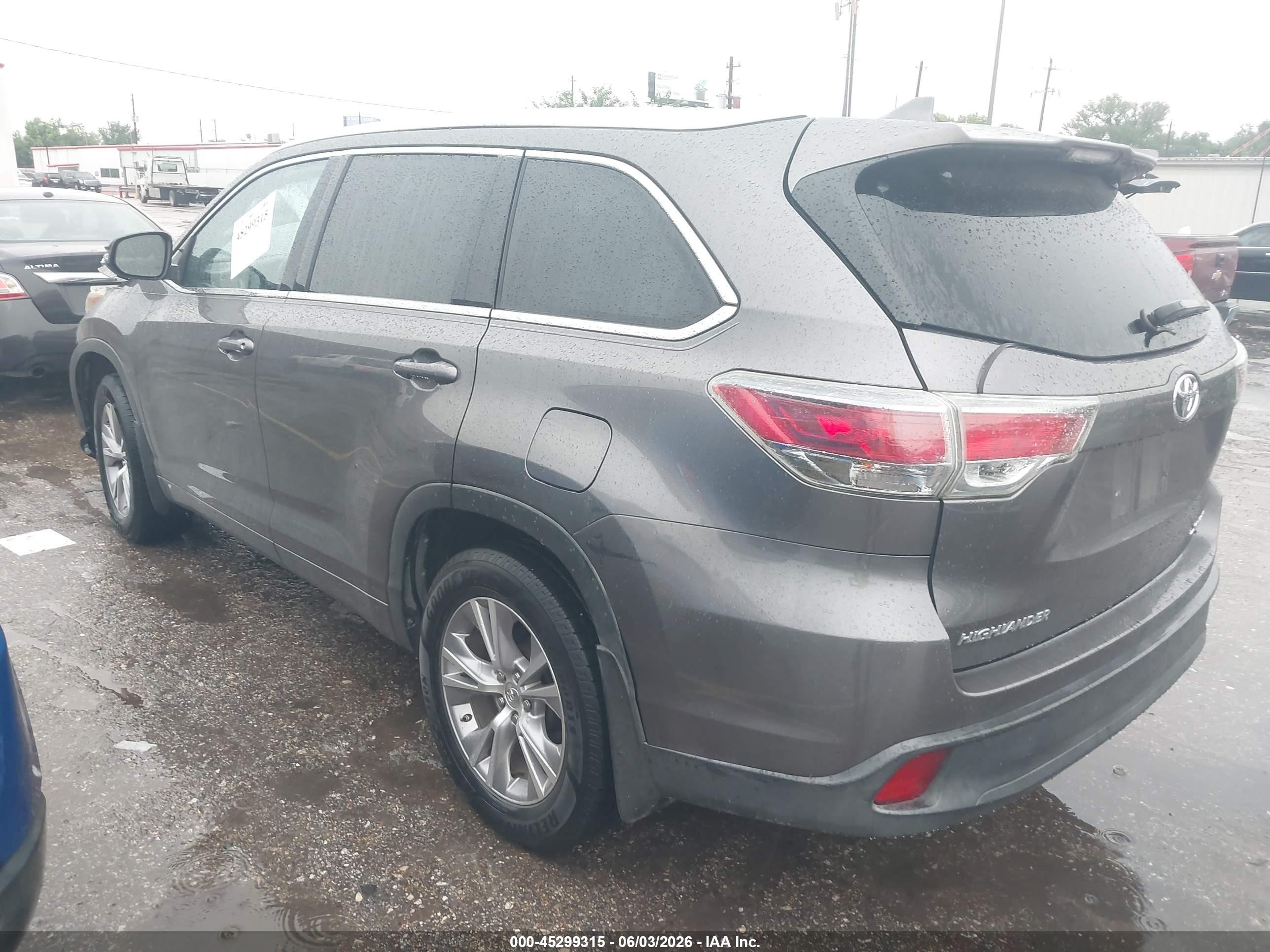 2015 Toyota Highlander Xle V6 Gray vin: 5TDJKRFH1FS150849