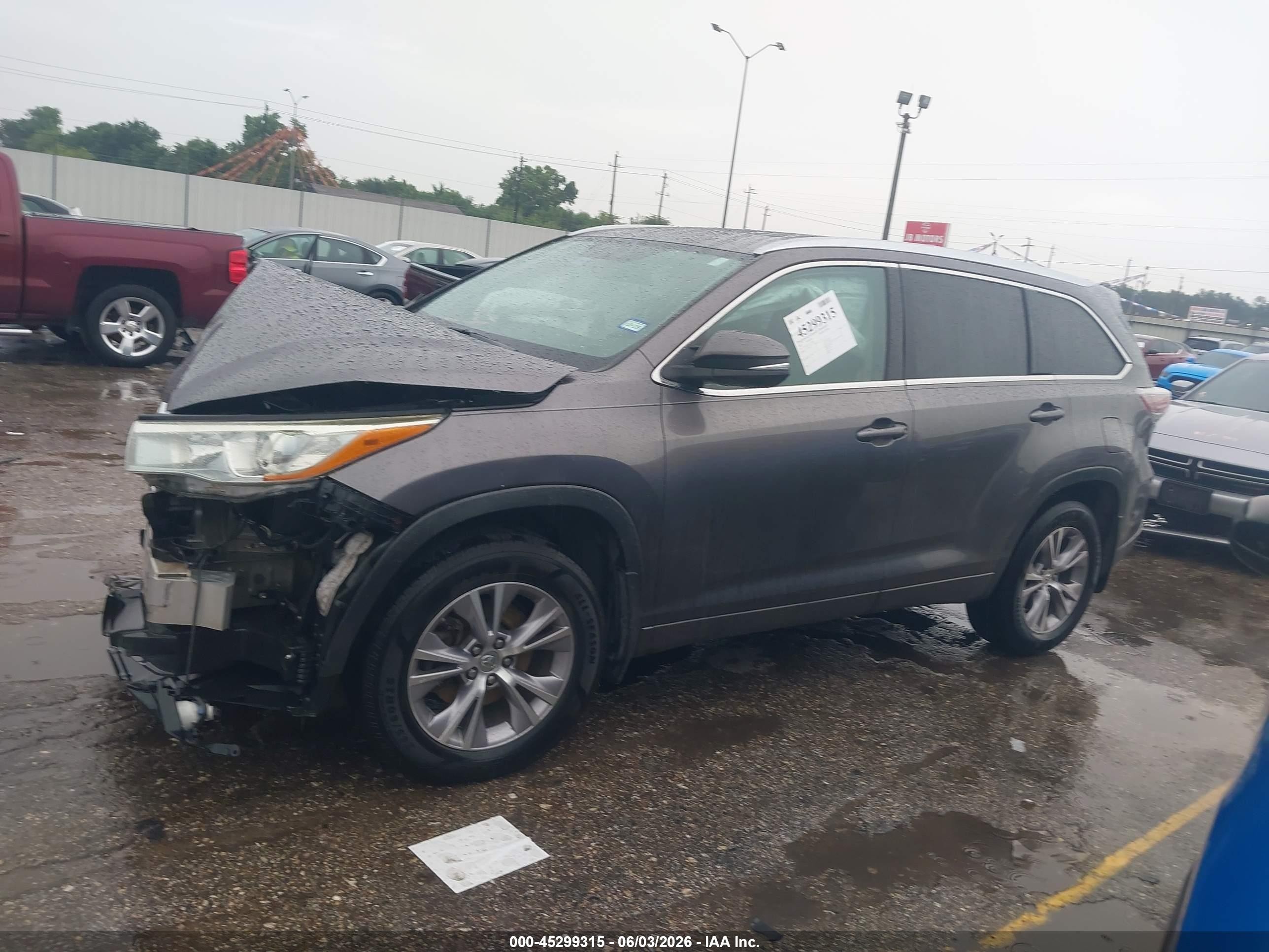 2015 Toyota Highlander Xle V6 Gray vin: 5TDJKRFH1FS150849