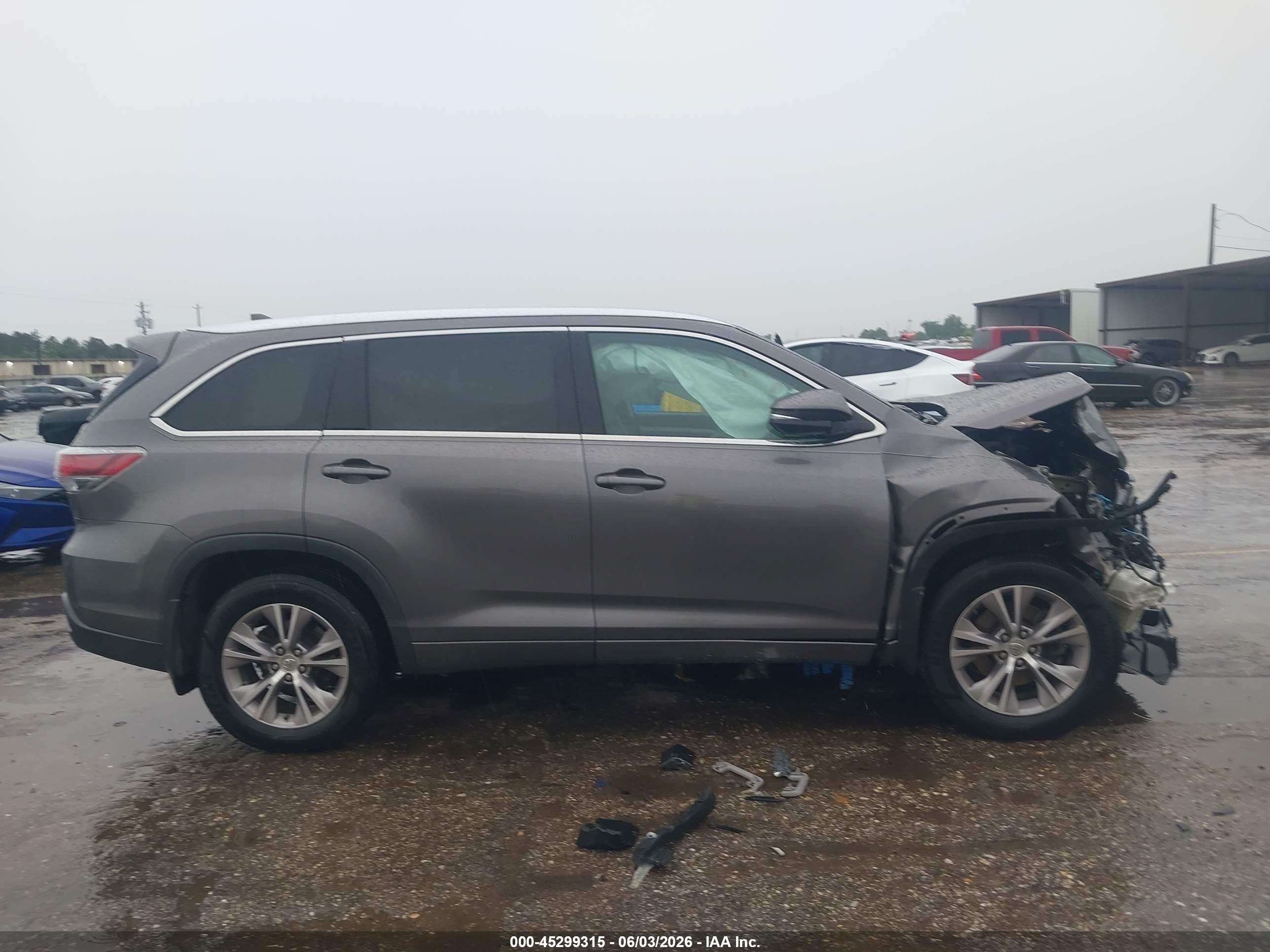 2015 Toyota Highlander Xle V6 Gray vin: 5TDJKRFH1FS150849