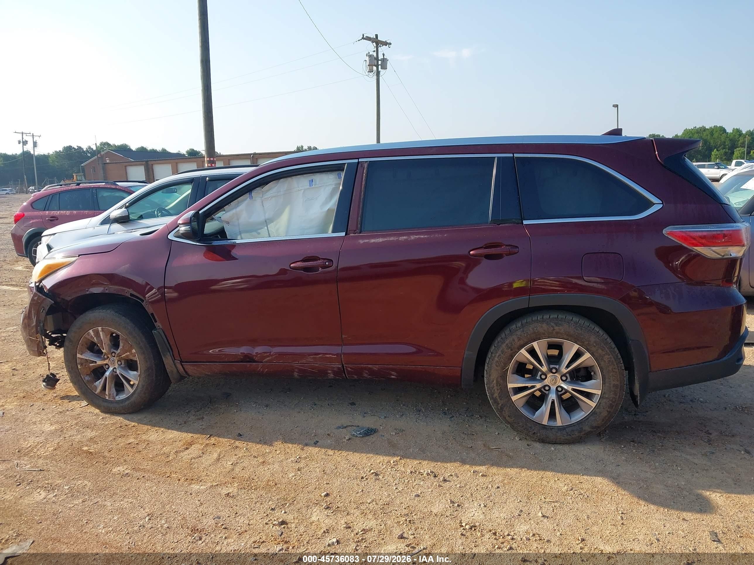 2014 Toyota Highlander Xle V6 Красный vin: 5TDJKRFH2ES014146