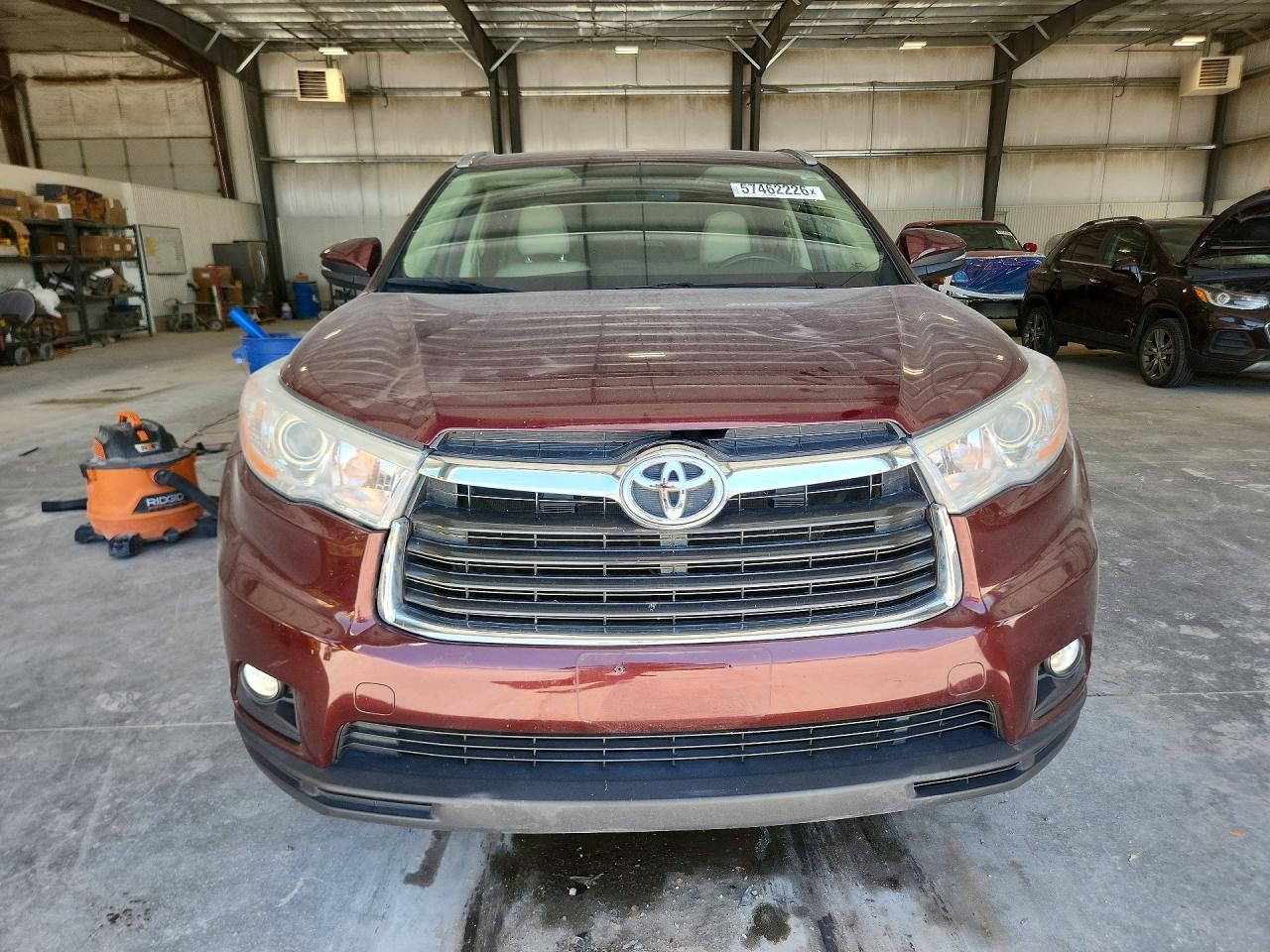 2014 Toyota Highlander Xle Burgundy vin: 5TDJKRFH2ES019959