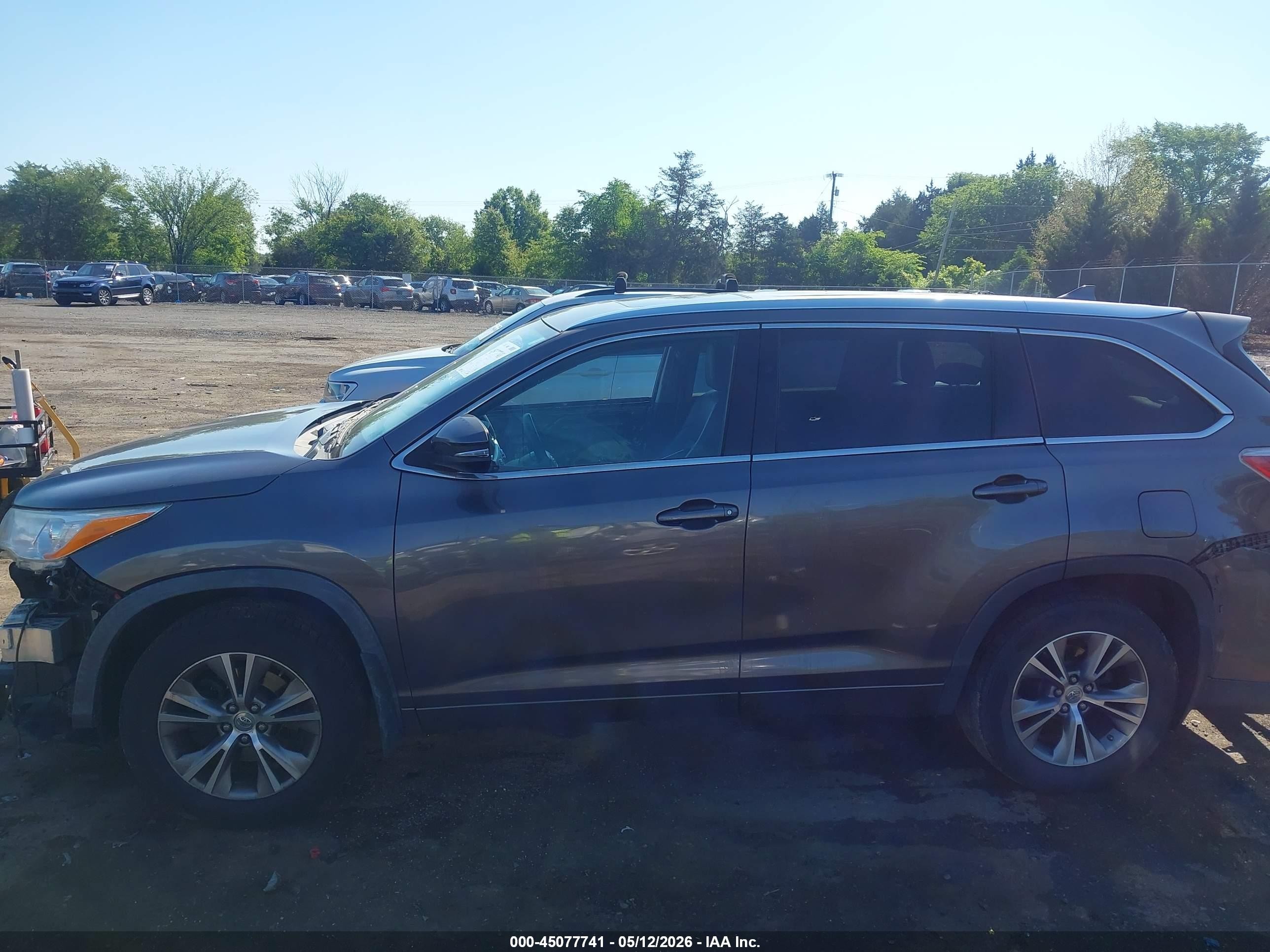 2014 Toyota Highlander Xle V6 Gray vin: 5TDJKRFH2ES025891