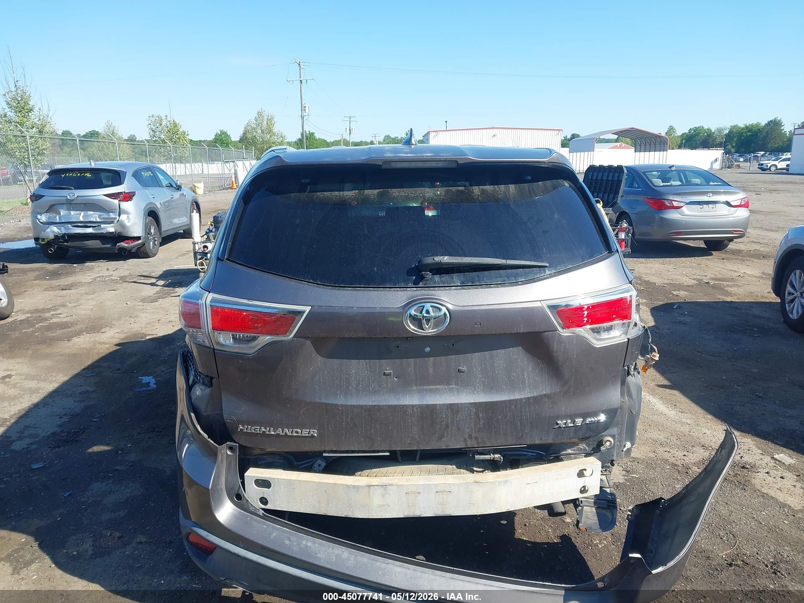 2014 Toyota Highlander Xle V6 Gray vin: 5TDJKRFH2ES025891