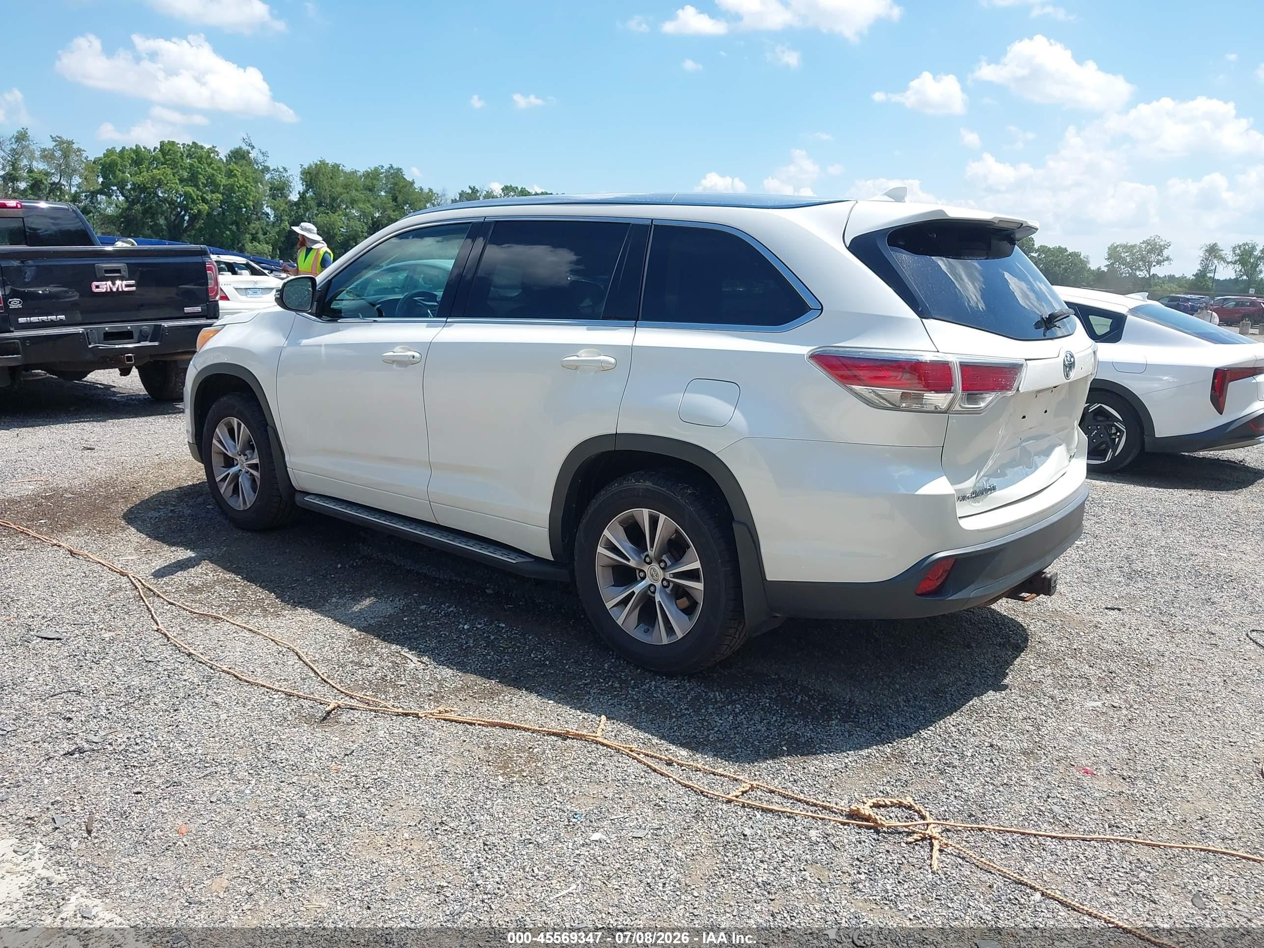 2014 Toyota Highlander Xle V6 White vin: 5TDJKRFH2ES038978