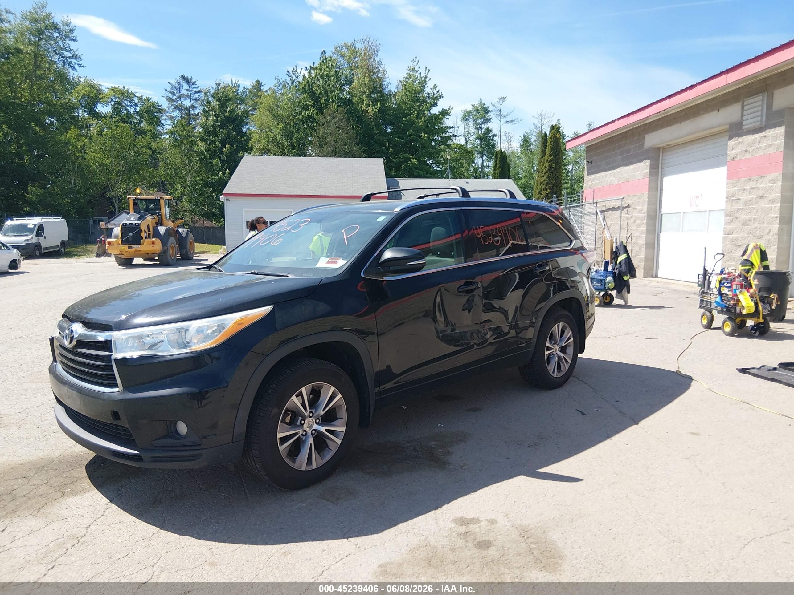 2014 Toyota Highlander Xle V6 Black vin: 5TDJKRFH2ES054565