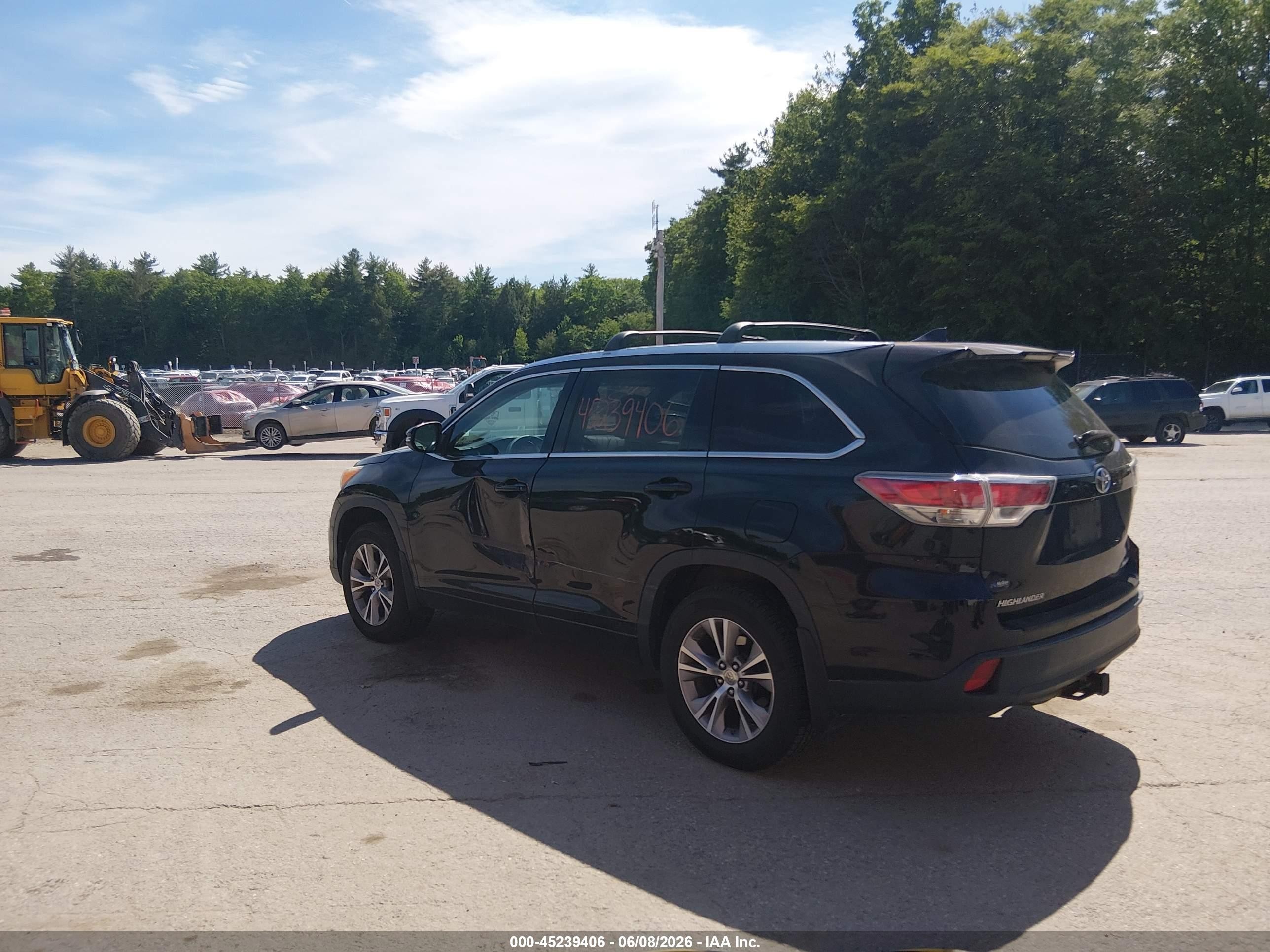 2014 Toyota Highlander Xle V6 Black vin: 5TDJKRFH2ES054565