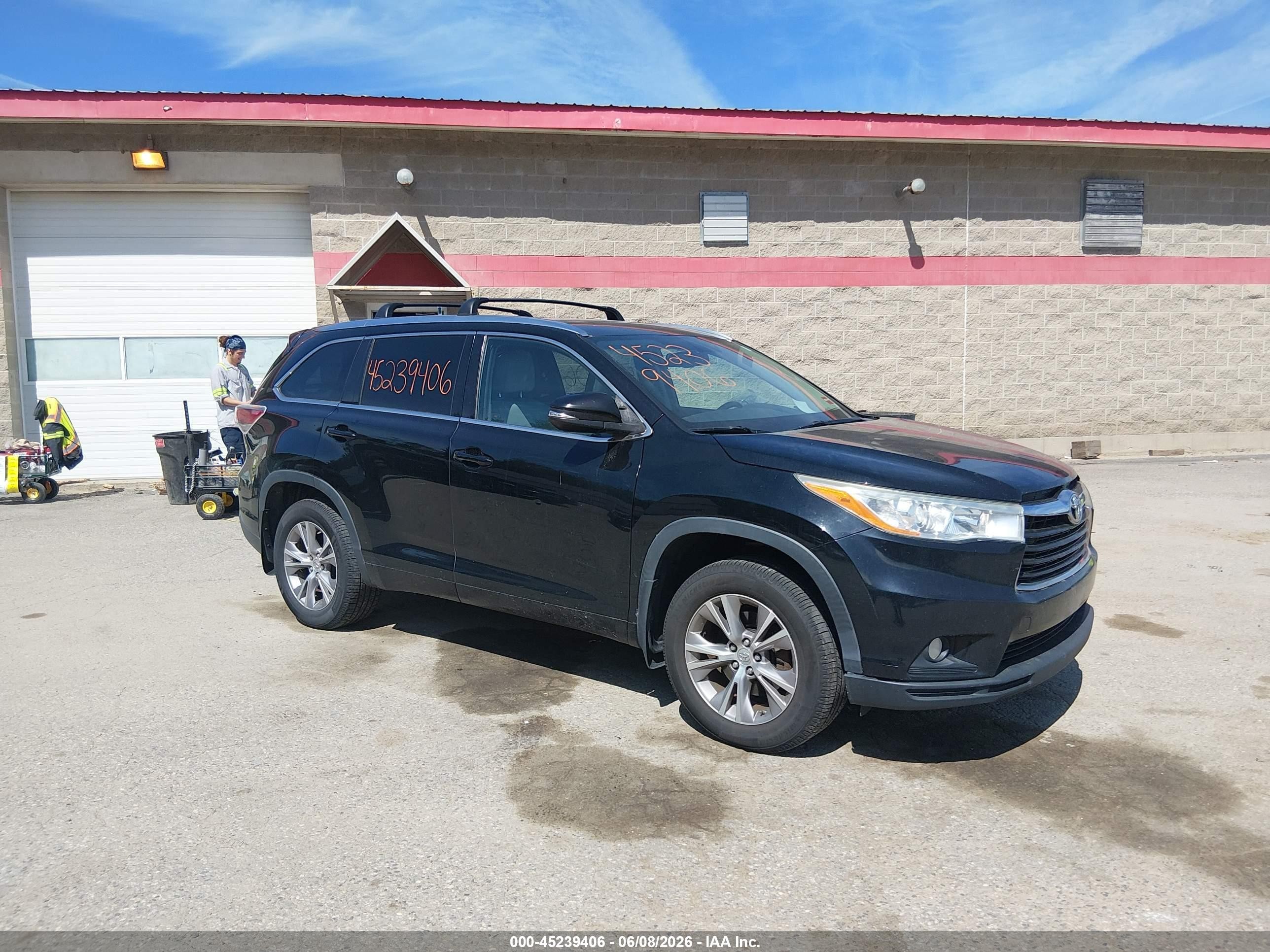 2014 Toyota Highlander Xle V6 Black vin: 5TDJKRFH2ES054565