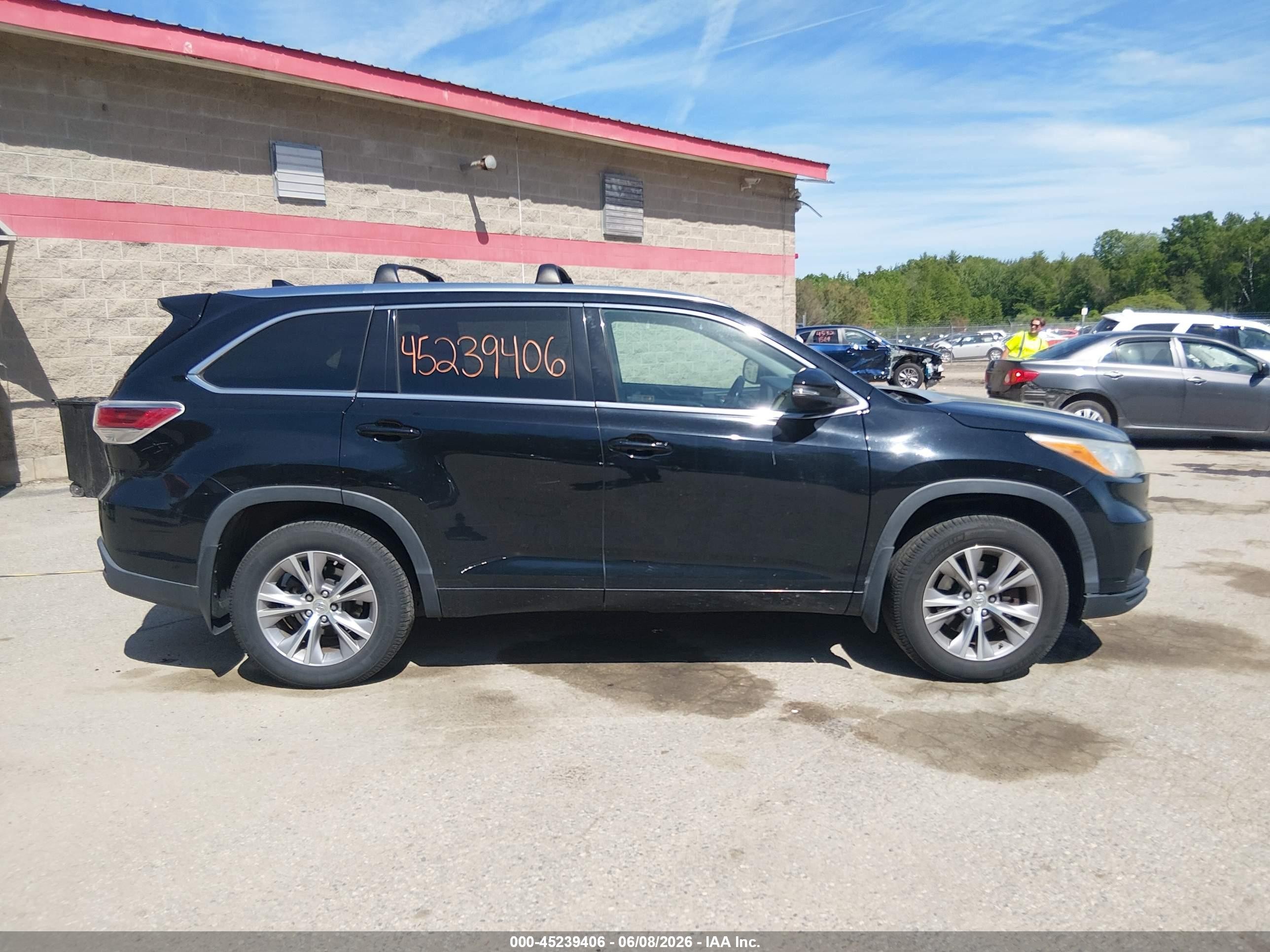 2014 Toyota Highlander Xle V6 Black vin: 5TDJKRFH2ES054565