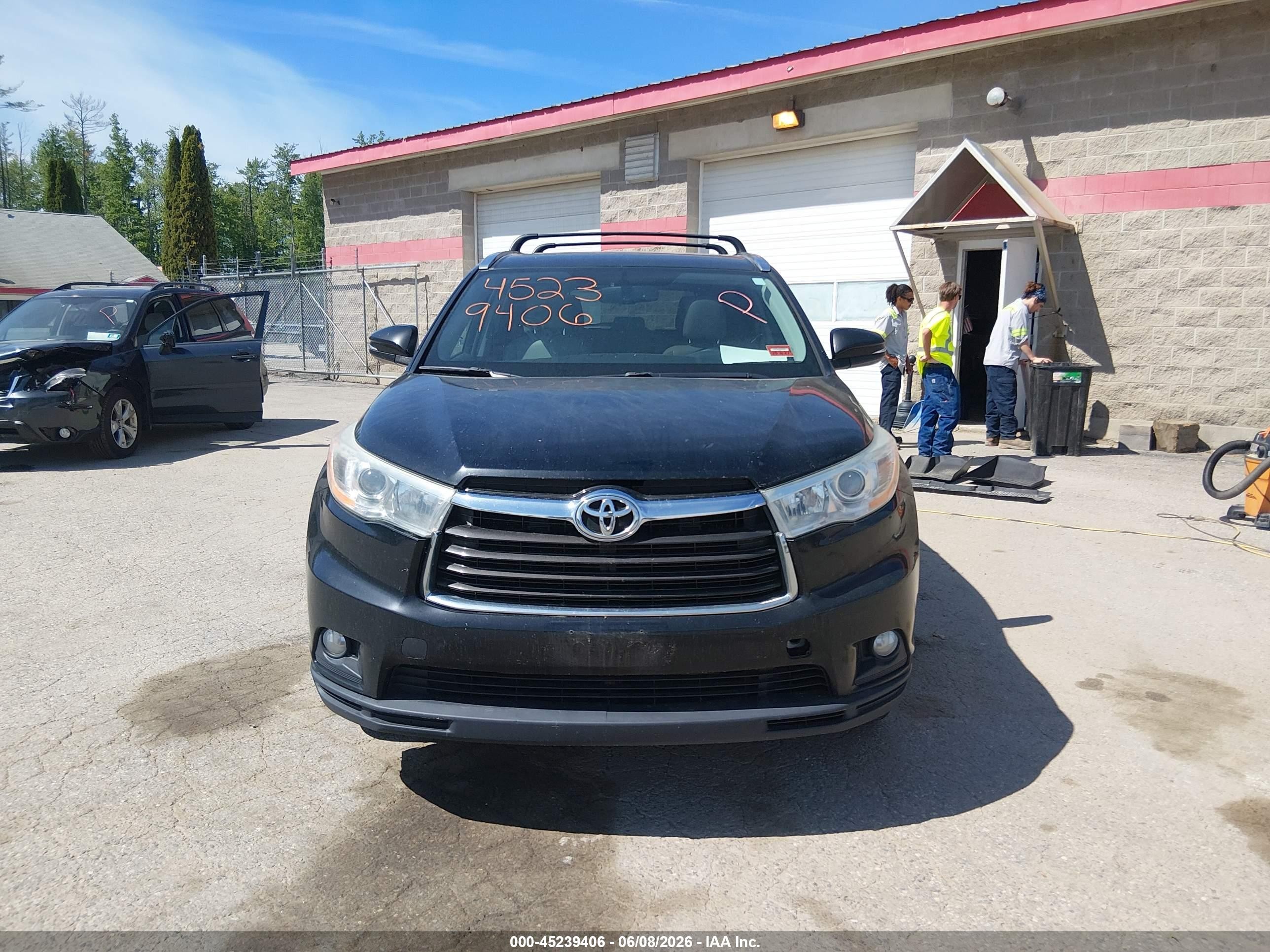 2014 Toyota Highlander Xle V6 Black vin: 5TDJKRFH2ES054565