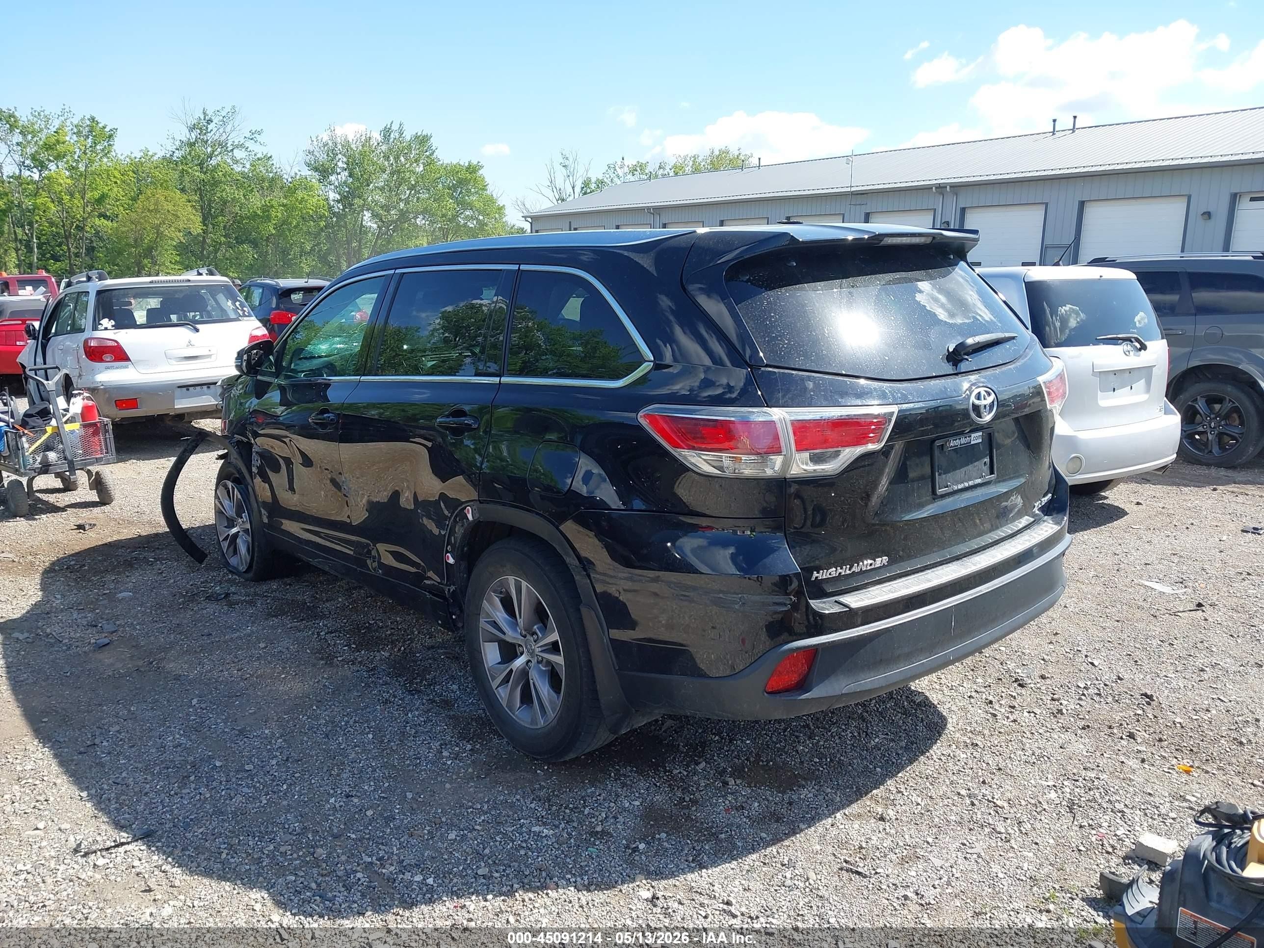 2015 Toyota Highlander Xle V6 Черный vin: 5TDJKRFH2FS112269