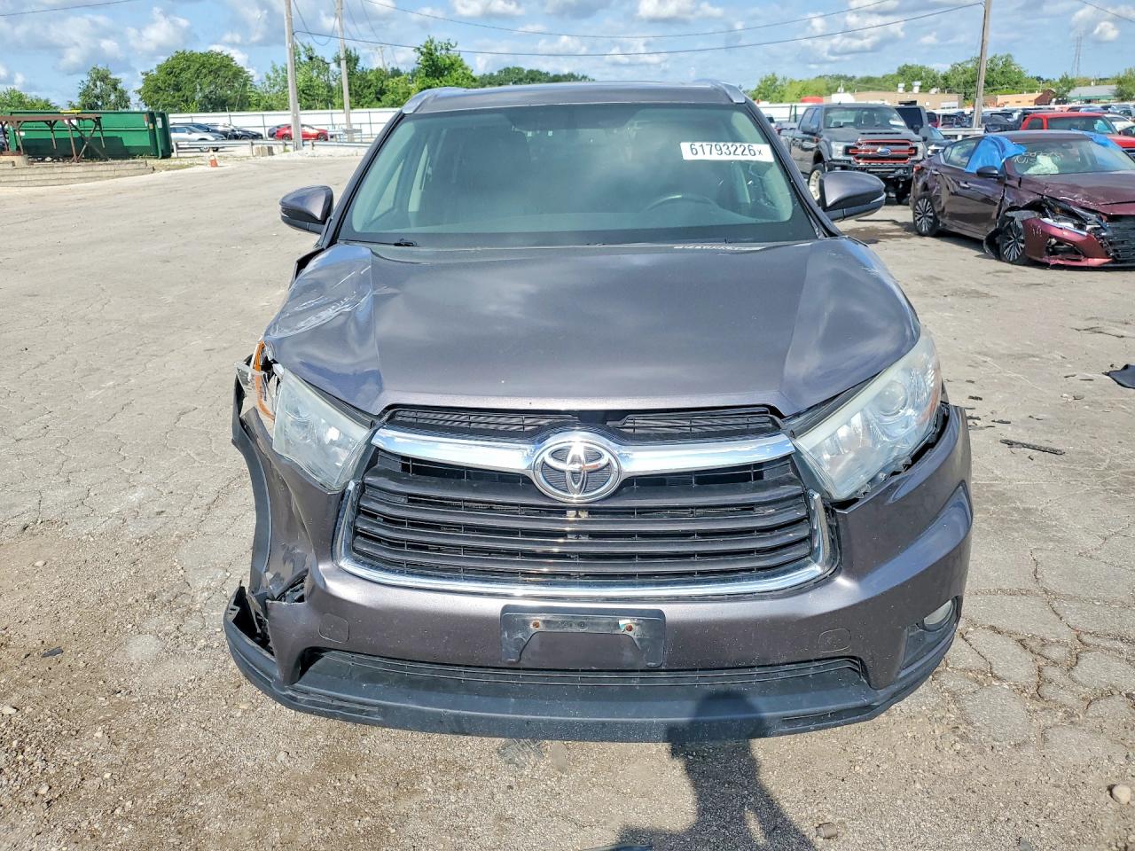 2015 Toyota Highlander Xle Угольный vin: 5TDJKRFH2FS131937