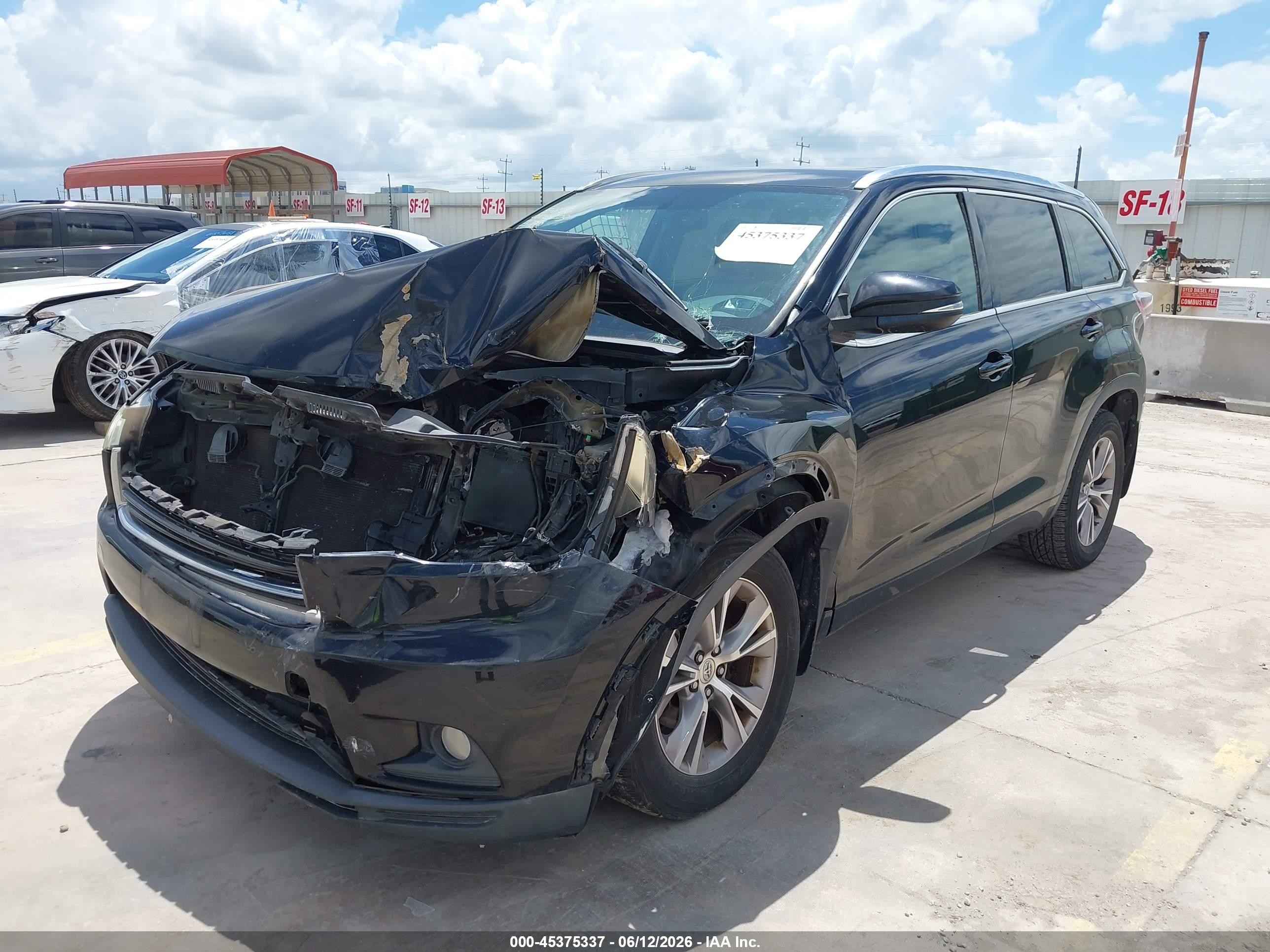 2015 Toyota Highlander Xle V6 Black vin: 5TDJKRFH2FS173489
