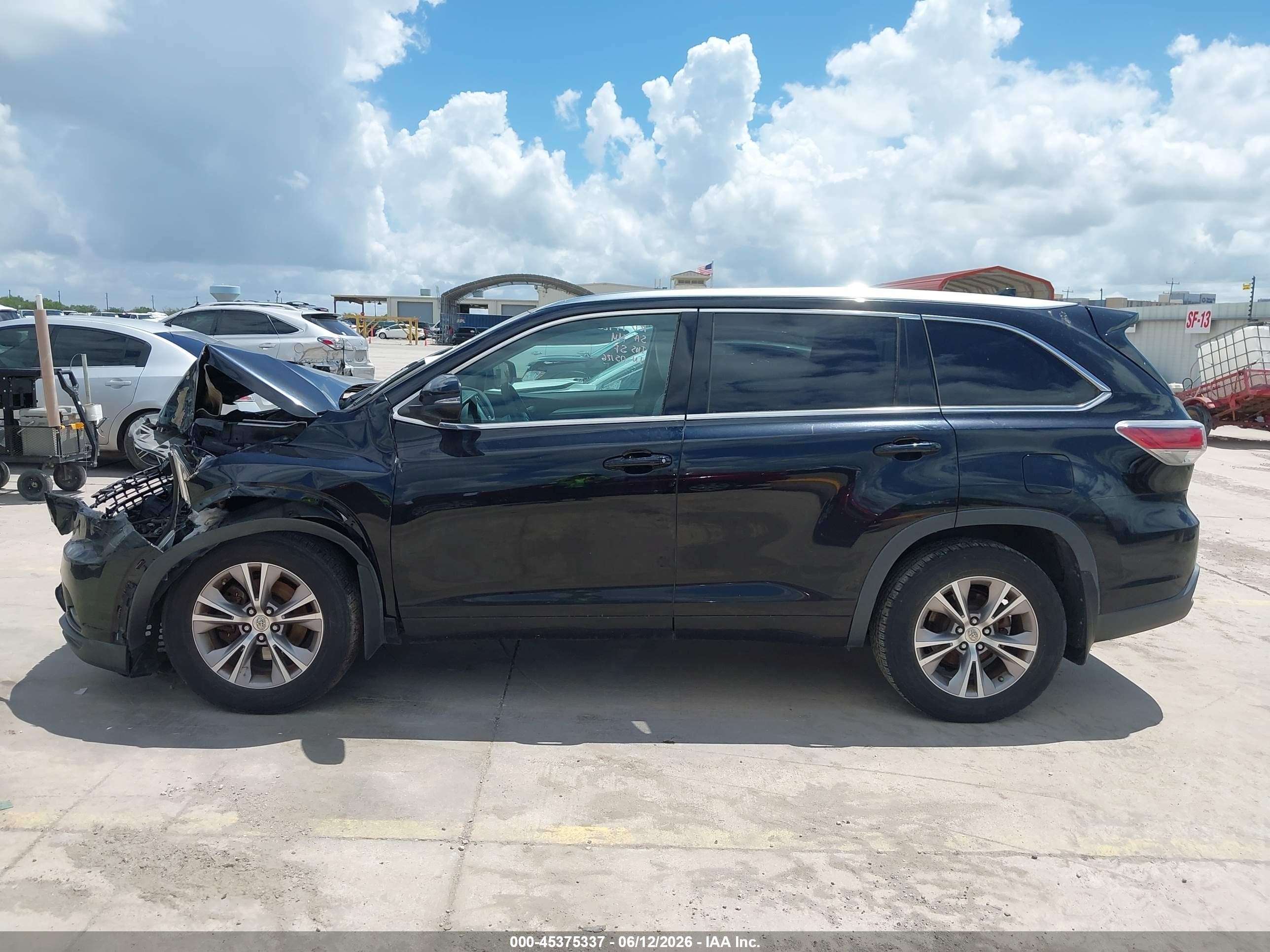 2015 Toyota Highlander Xle V6 Black vin: 5TDJKRFH2FS173489
