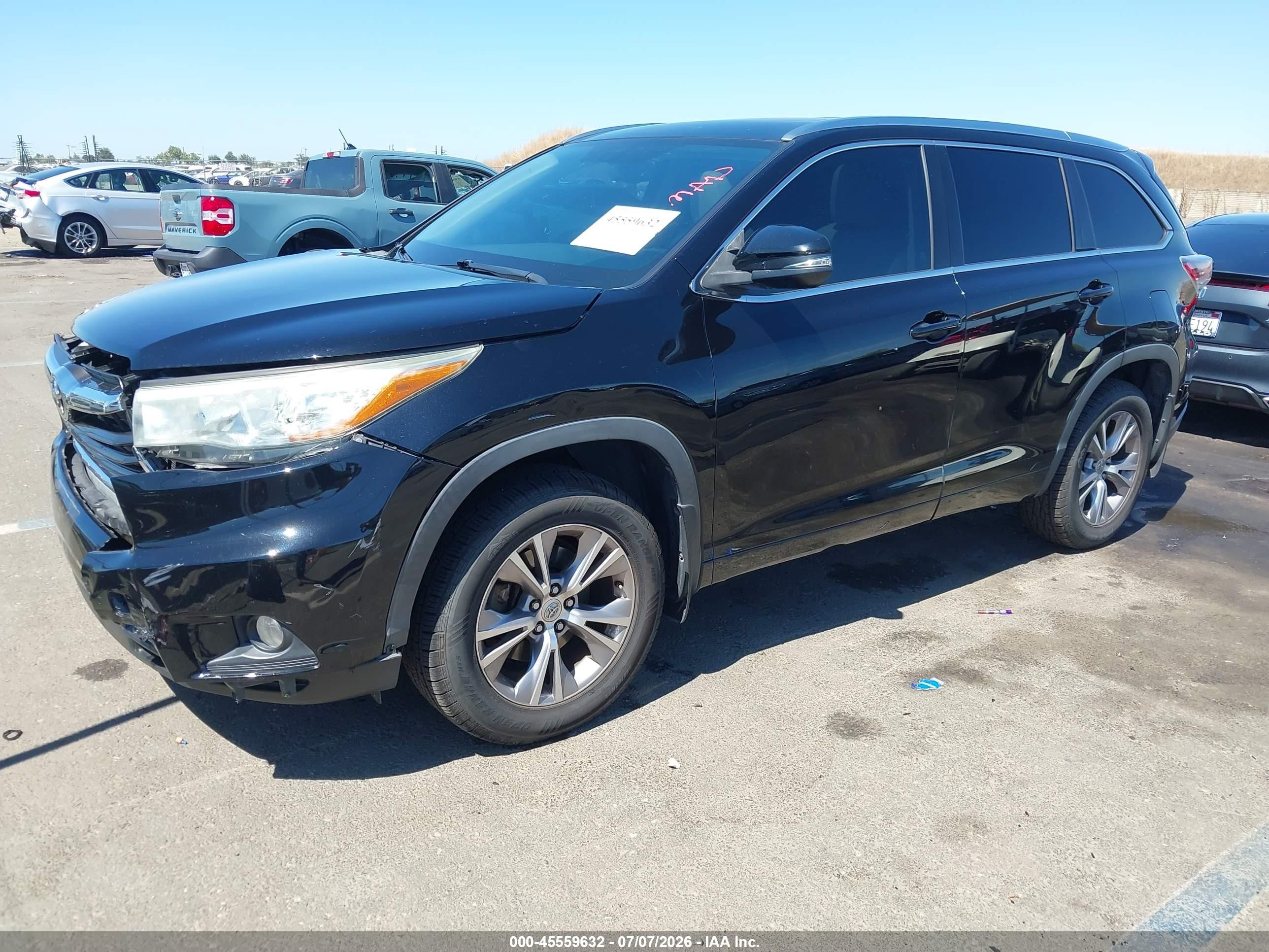 2015 Toyota Highlander Xle V6 Black vin: 5TDJKRFH2FS181043