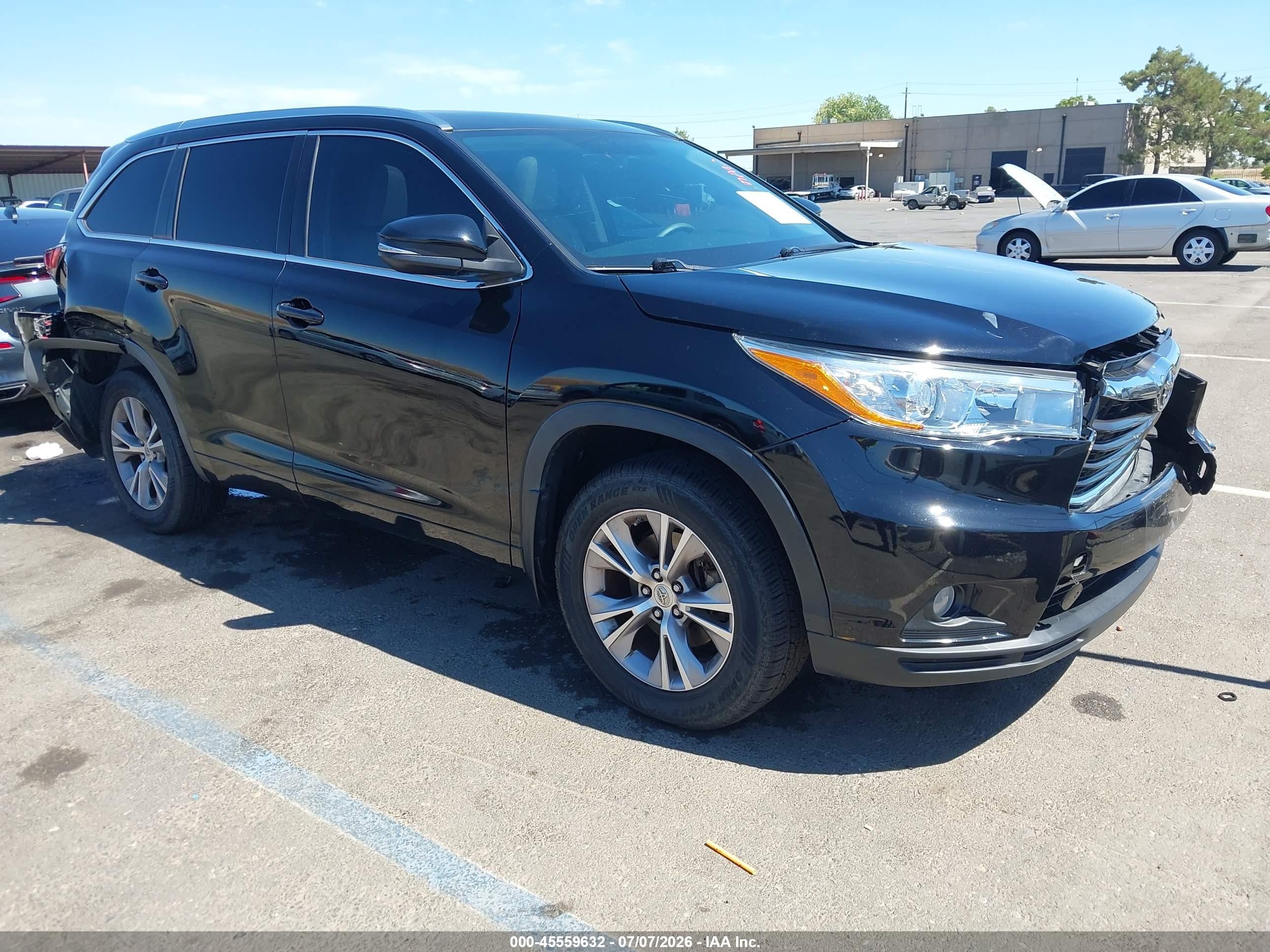2015 Toyota Highlander Xle V6 Black vin: 5TDJKRFH2FS181043
