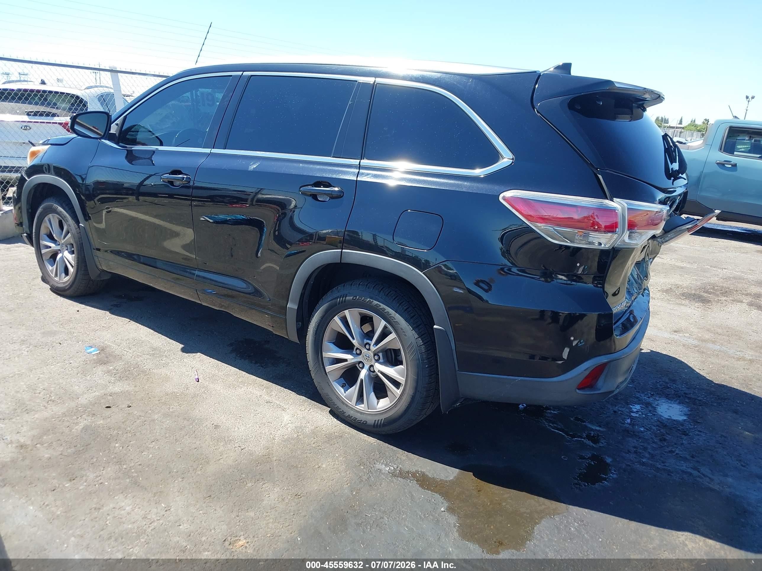 2015 Toyota Highlander Xle V6 Black vin: 5TDJKRFH2FS181043