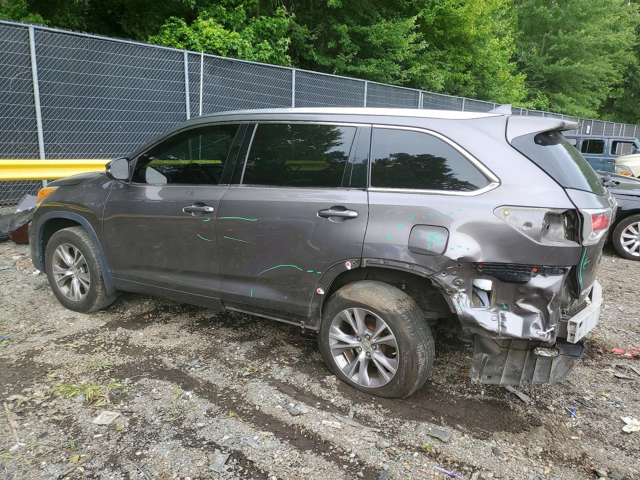 2015 Toyota Highlander Xle Gray vin: 5TDJKRFH2FS190776