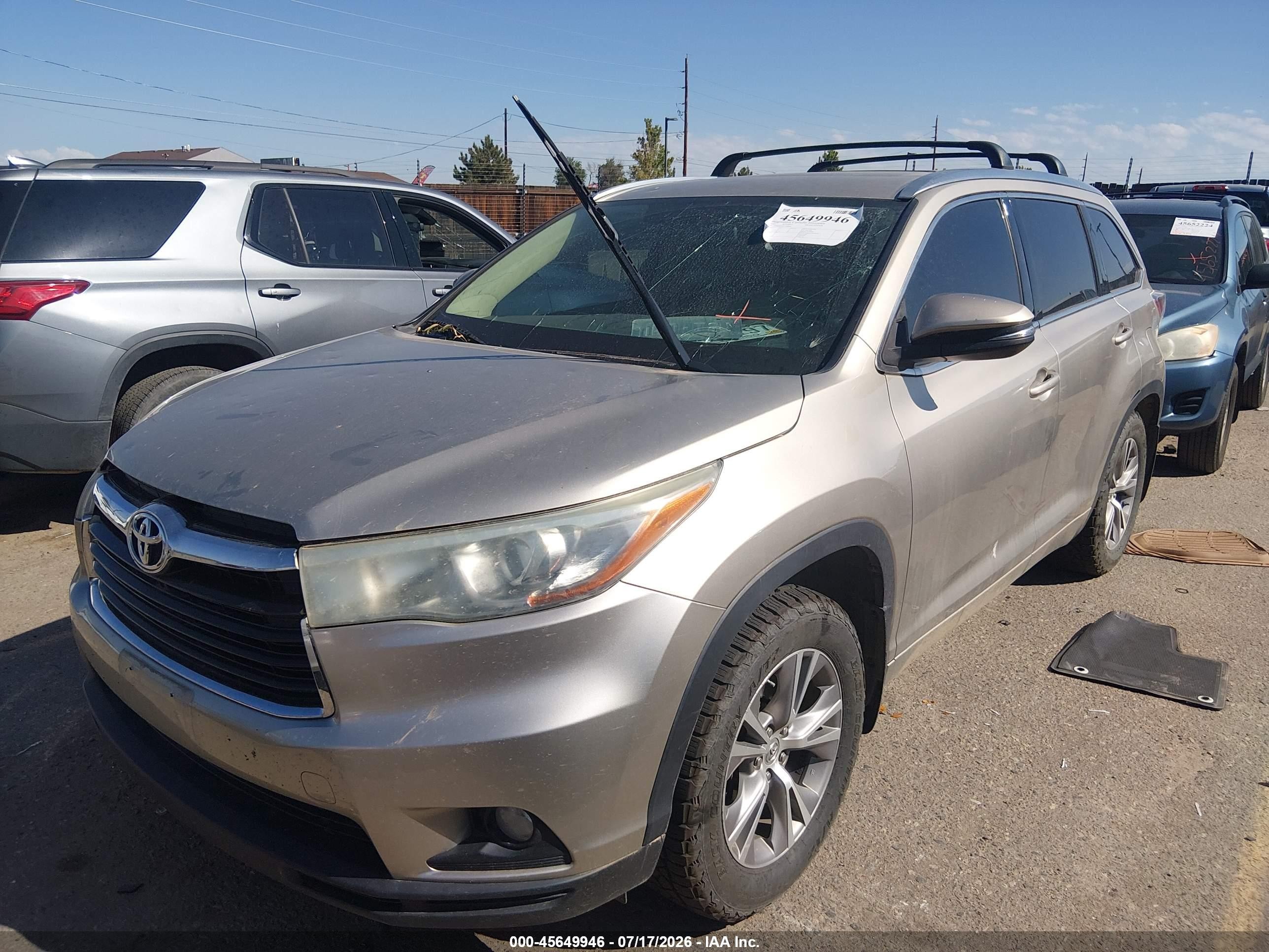2015 Toyota Highlander Xle V6 Tan vin: 5TDJKRFH2FS198960