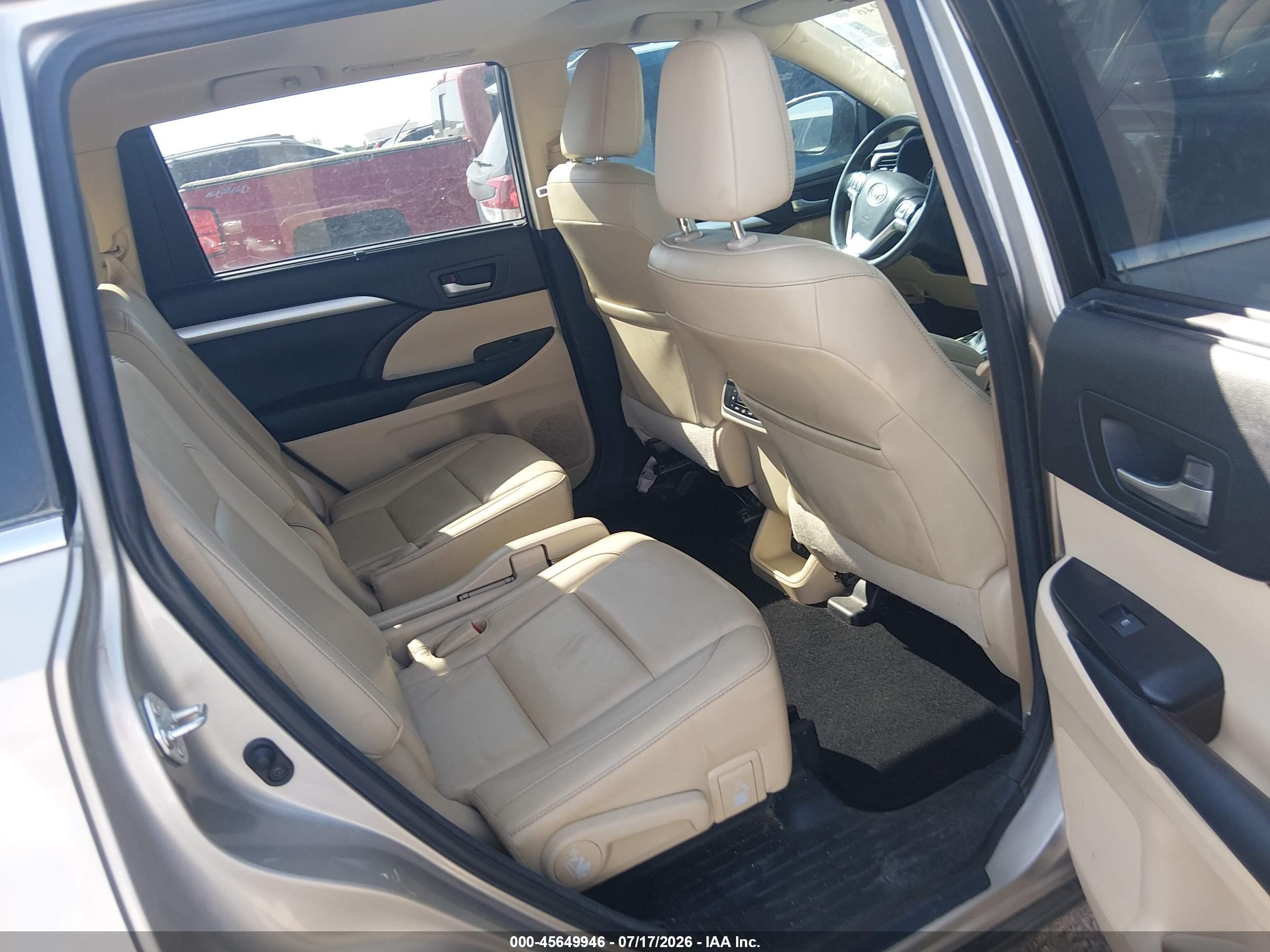 2015 Toyota Highlander Xle V6 Tan vin: 5TDJKRFH2FS198960
