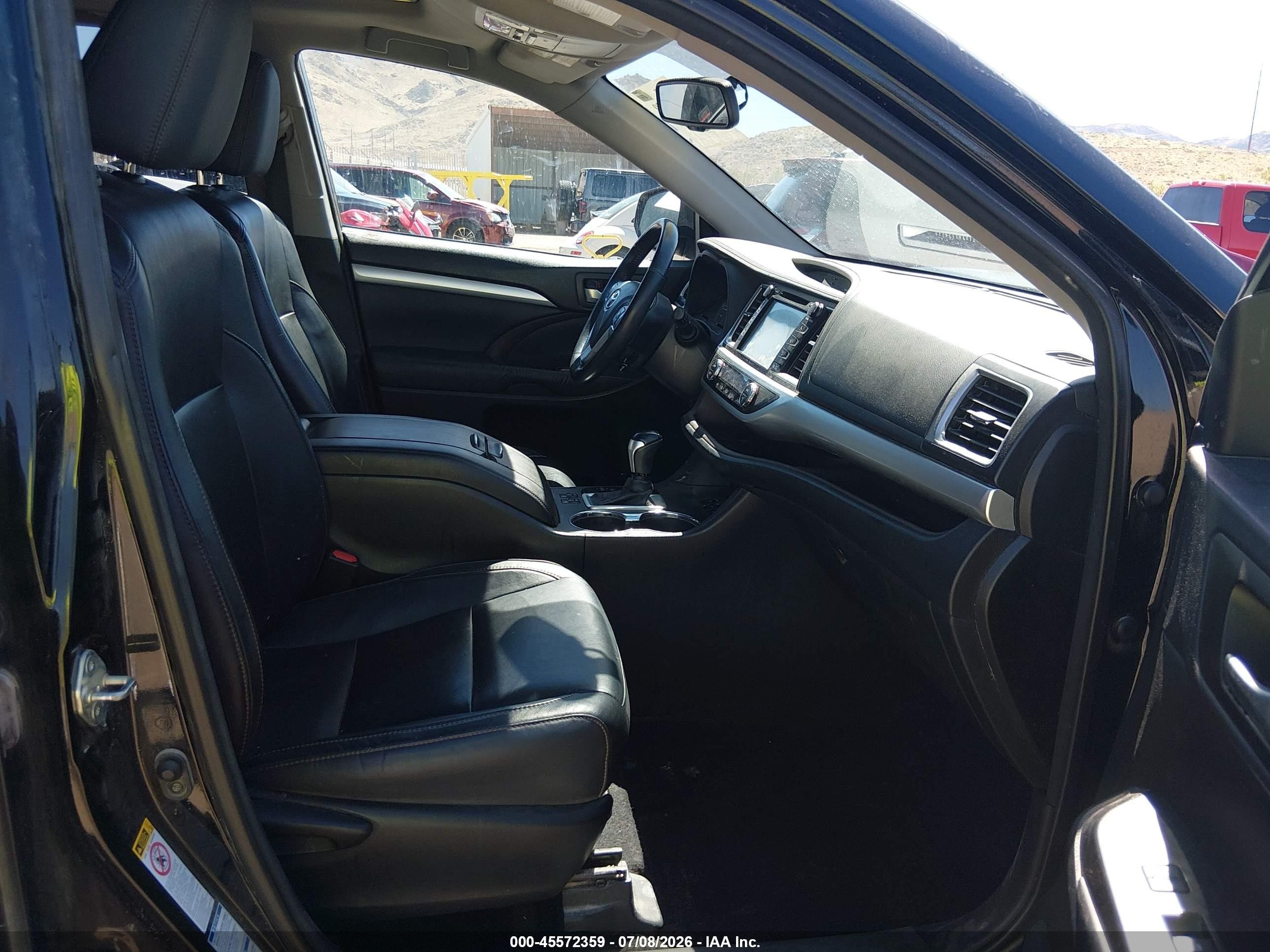 2015 Toyota Highlander Xle V6 Black vin: 5TDJKRFH2FS200402
