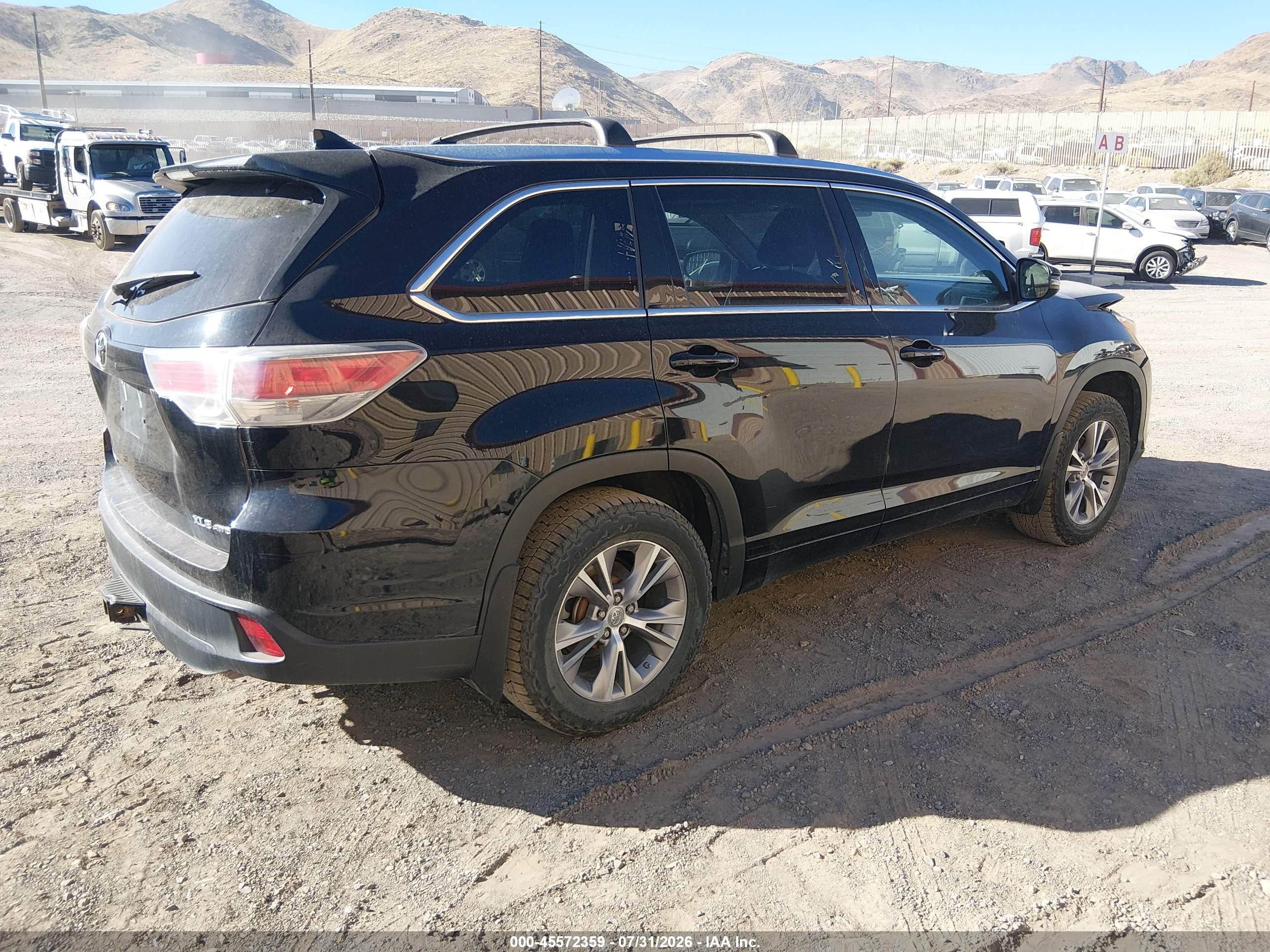 2015 Toyota Highlander Xle V6 Black vin: 5TDJKRFH2FS200402
