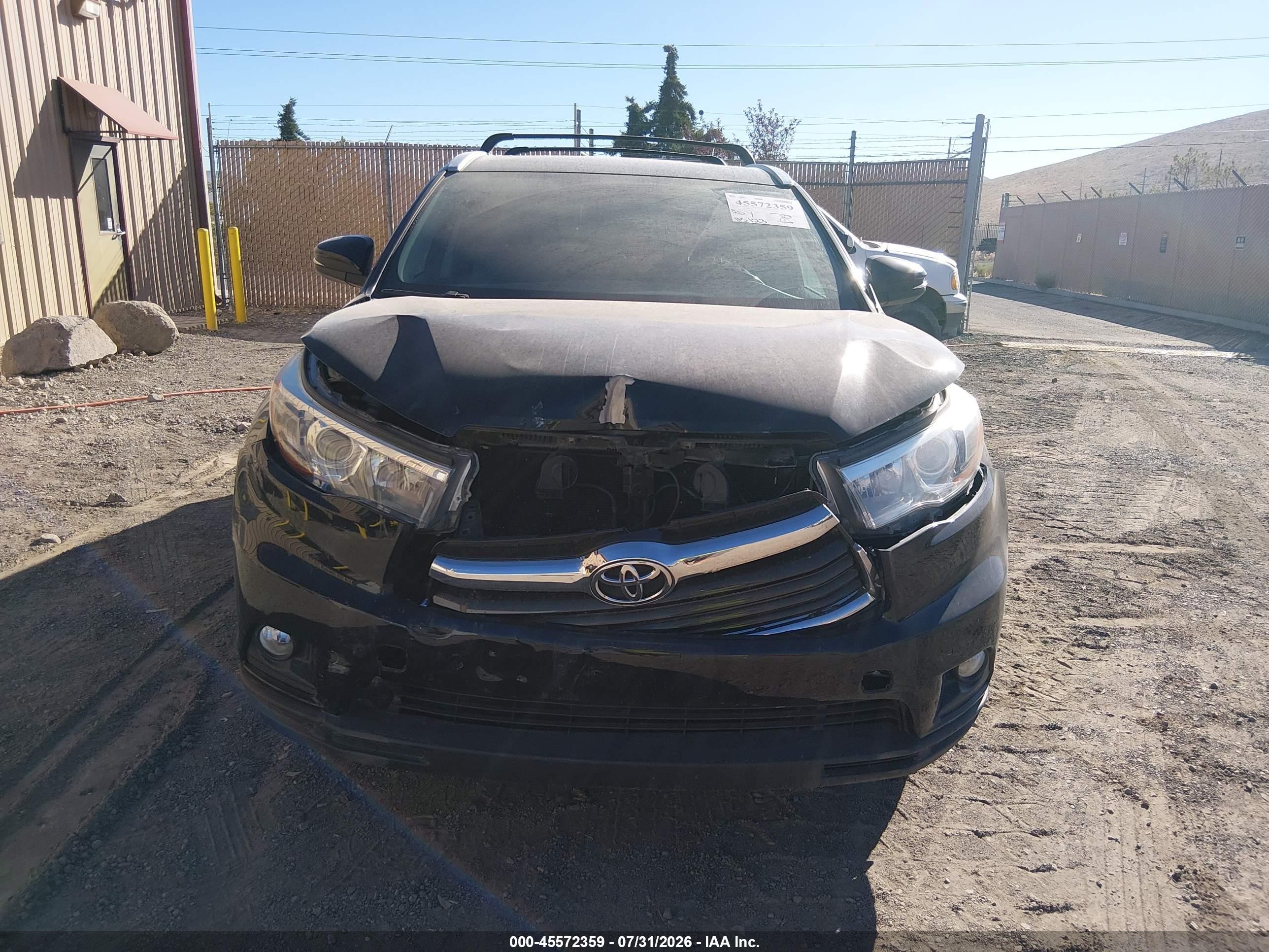 2015 Toyota Highlander Xle V6 Black vin: 5TDJKRFH2FS200402
