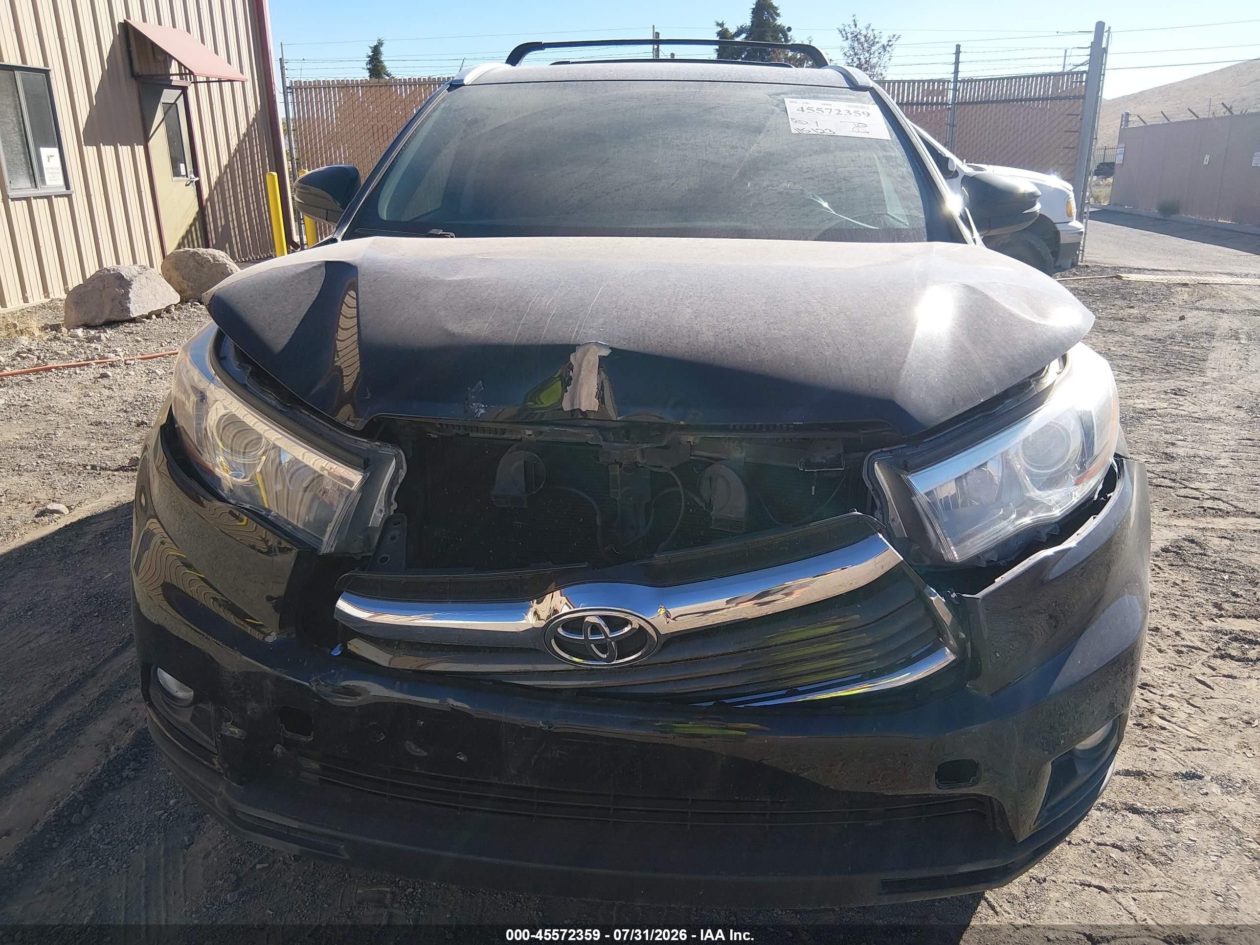2015 Toyota Highlander Xle V6 Black vin: 5TDJKRFH2FS200402