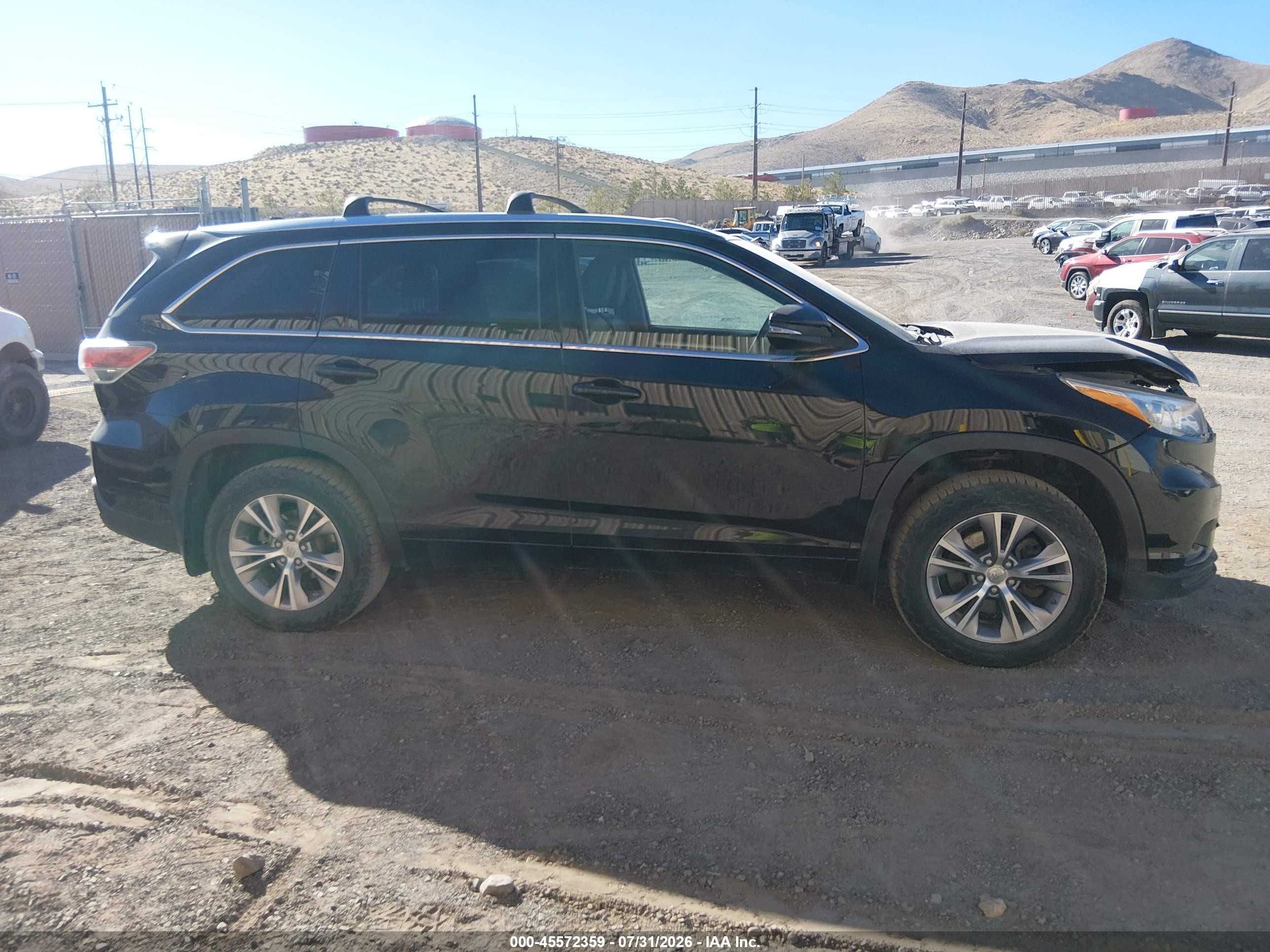 2015 Toyota Highlander Xle V6 Black vin: 5TDJKRFH2FS200402