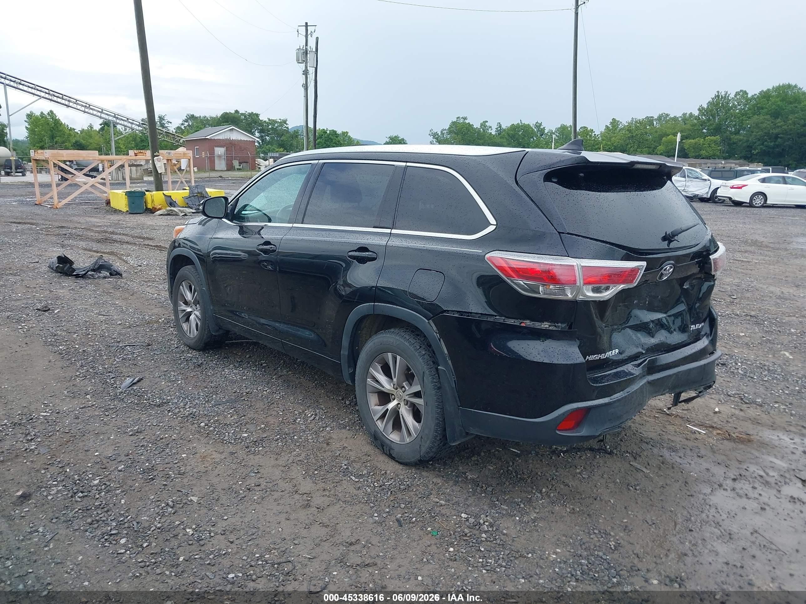 2014 Toyota Highlander Xle V6 Black vin: 5TDJKRFH3ES012647