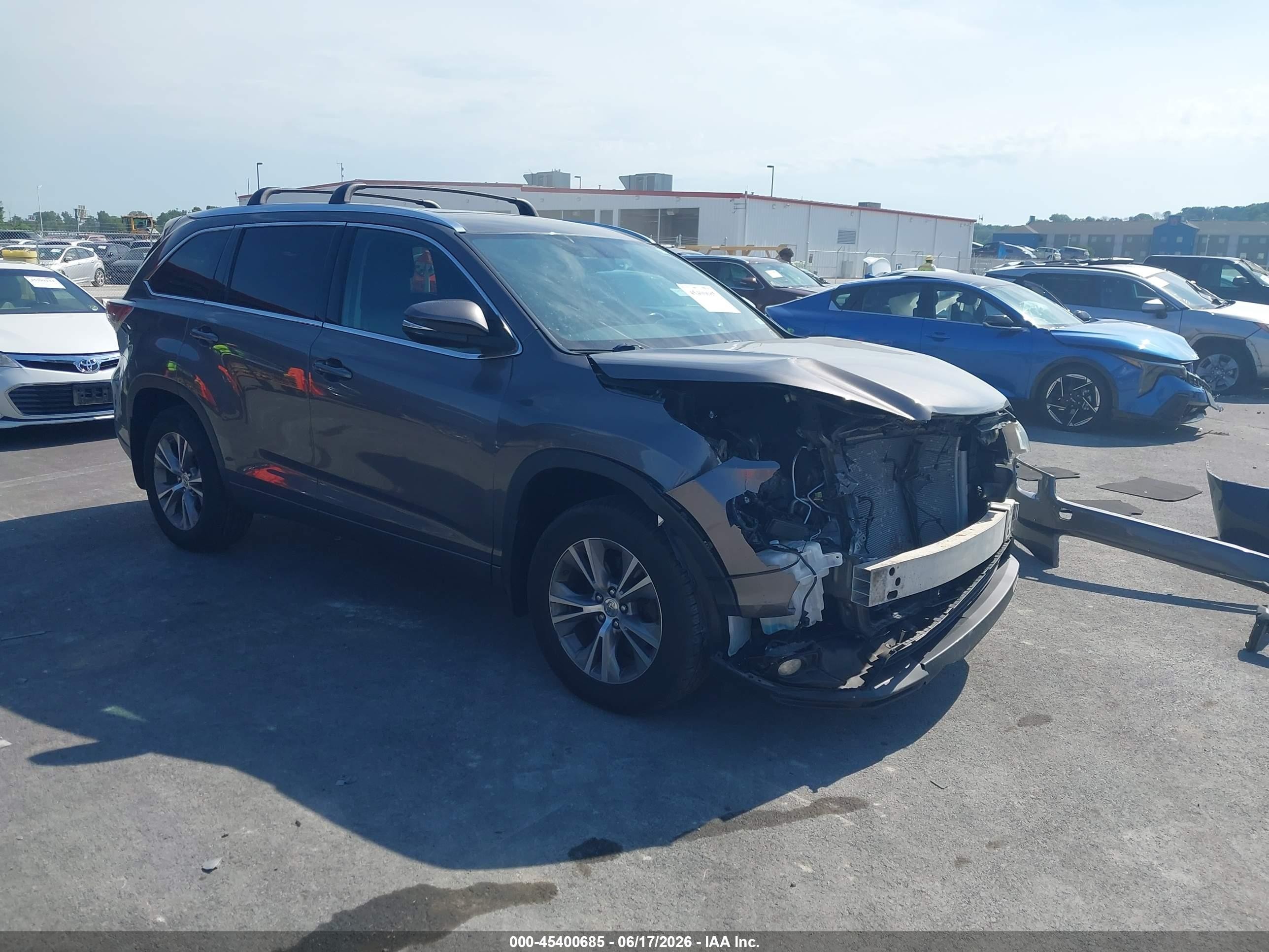 2014 Toyota Highlander Xle V6 Gray vin: 5TDJKRFH3ES020327