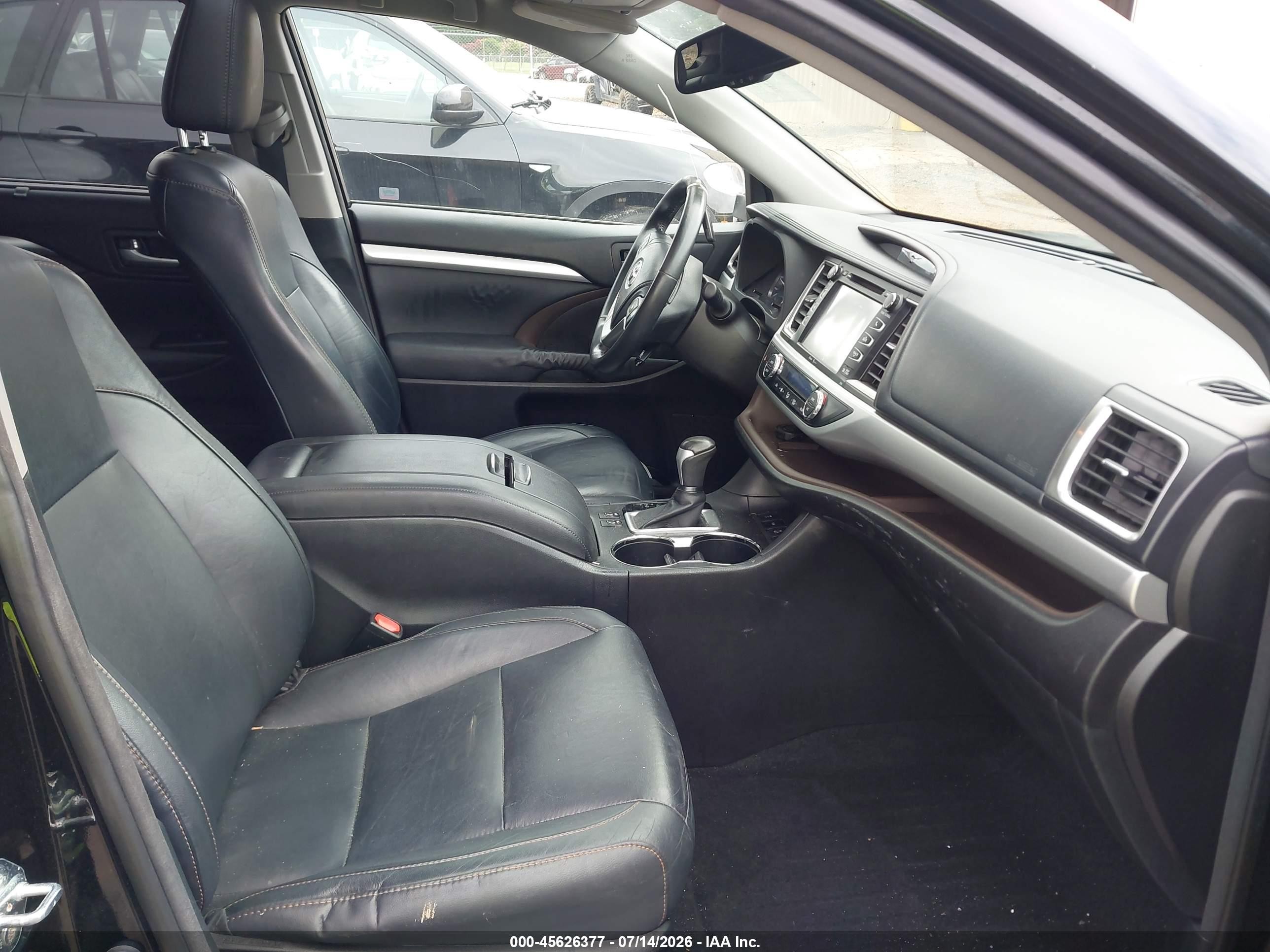 2014 Toyota Highlander Xle V6 Black vin: 5TDJKRFH3ES054204