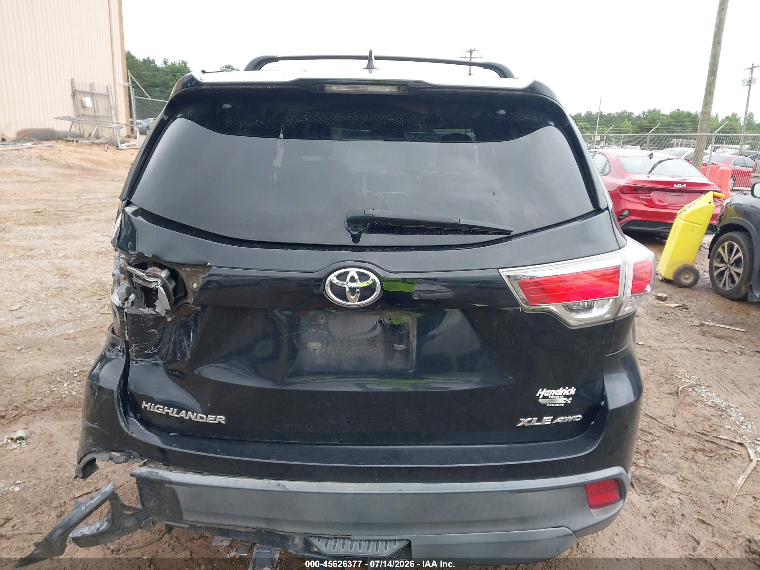 2014 Toyota Highlander Xle V6 Black vin: 5TDJKRFH3ES054204