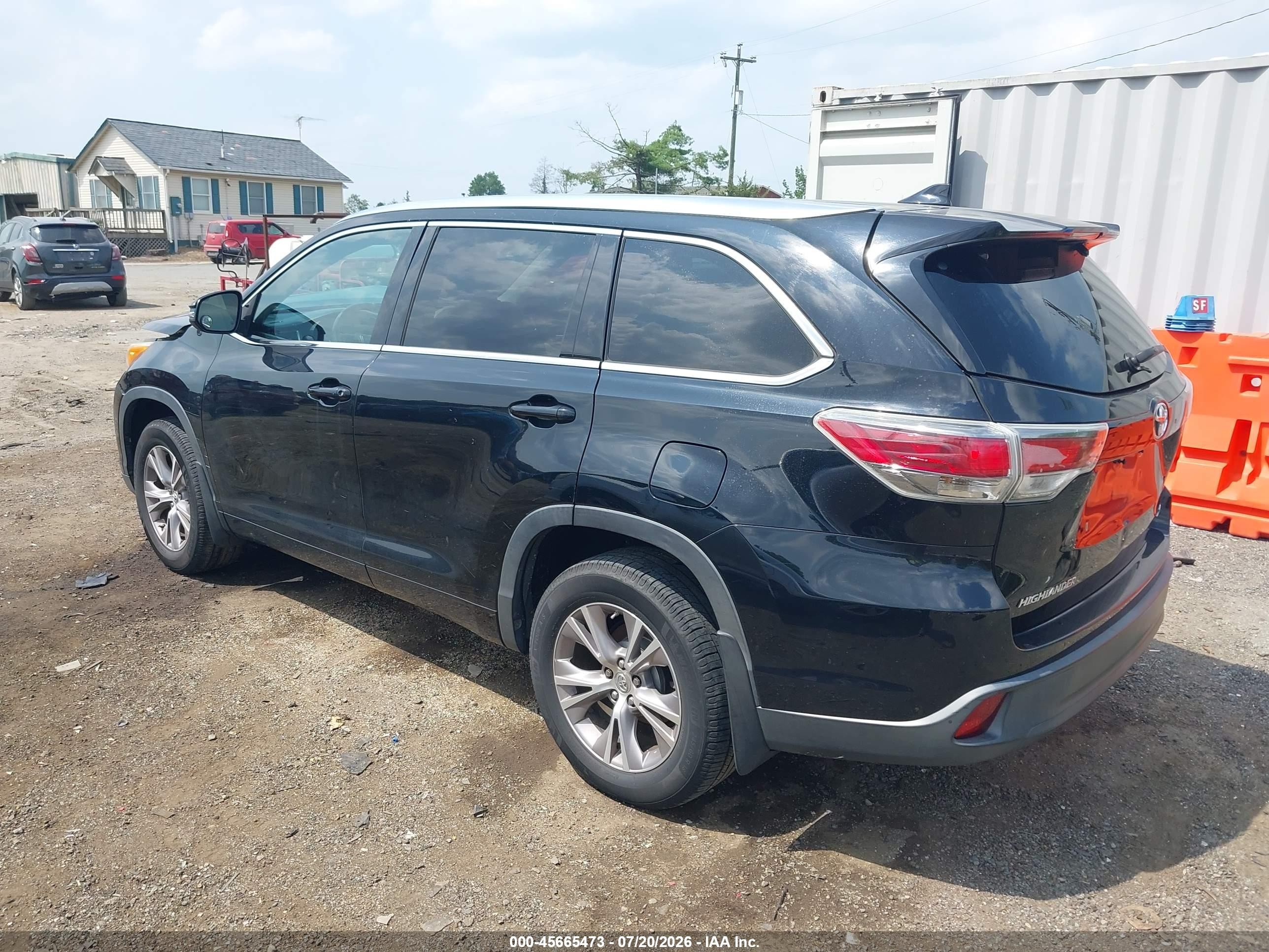 2014 Toyota Highlander Xle V6 Black vin: 5TDJKRFH3ES060357