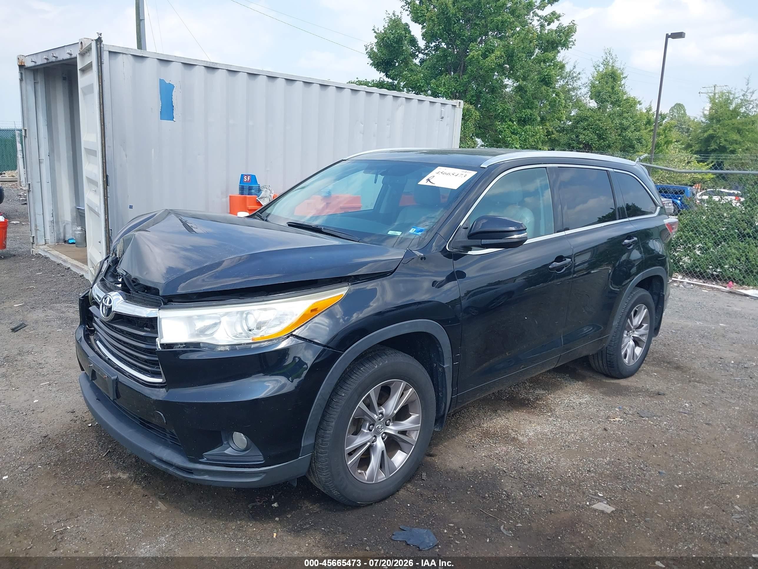 2014 Toyota Highlander Xle V6 Black vin: 5TDJKRFH3ES060357