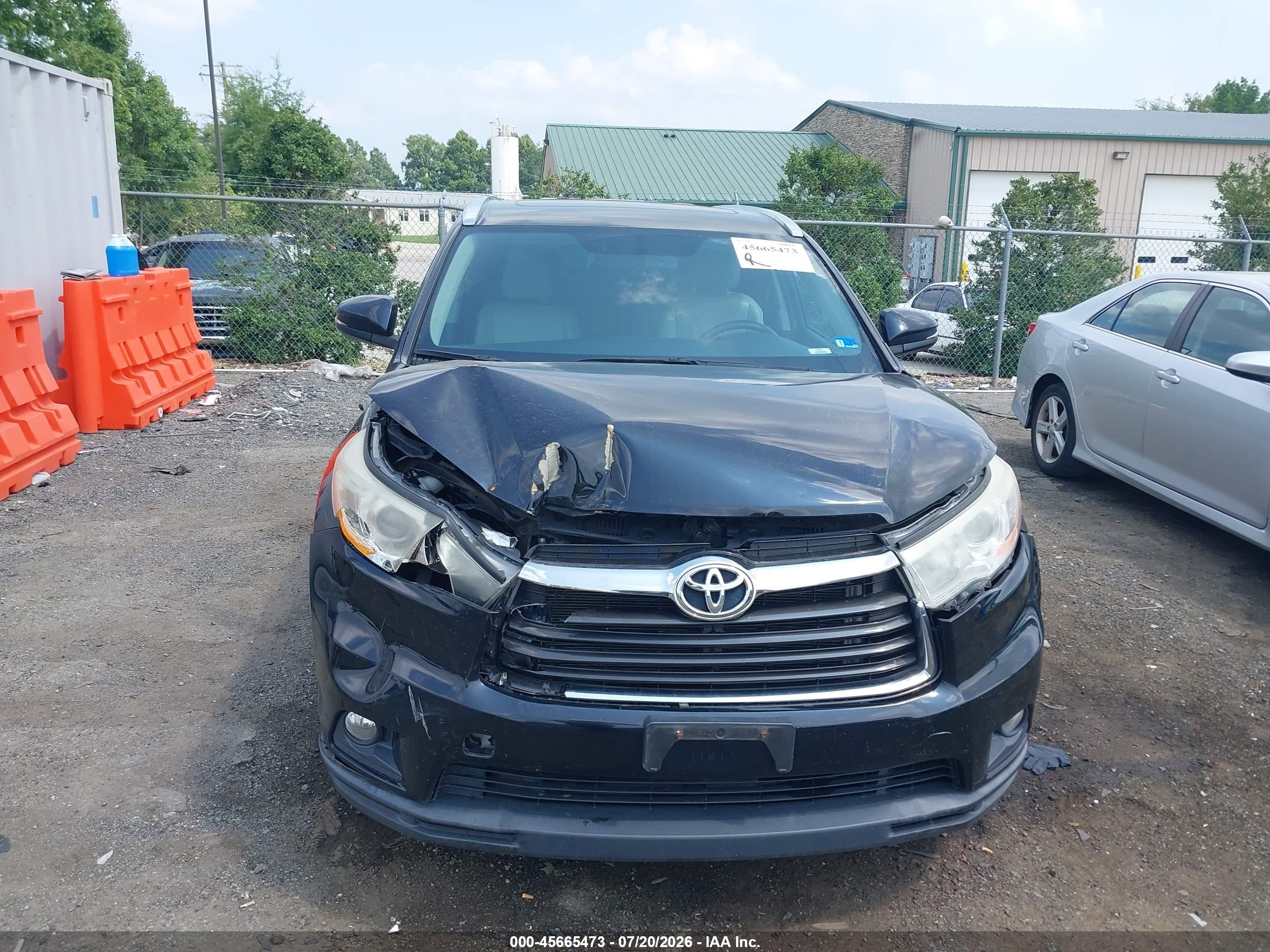 2014 Toyota Highlander Xle V6 Black vin: 5TDJKRFH3ES060357