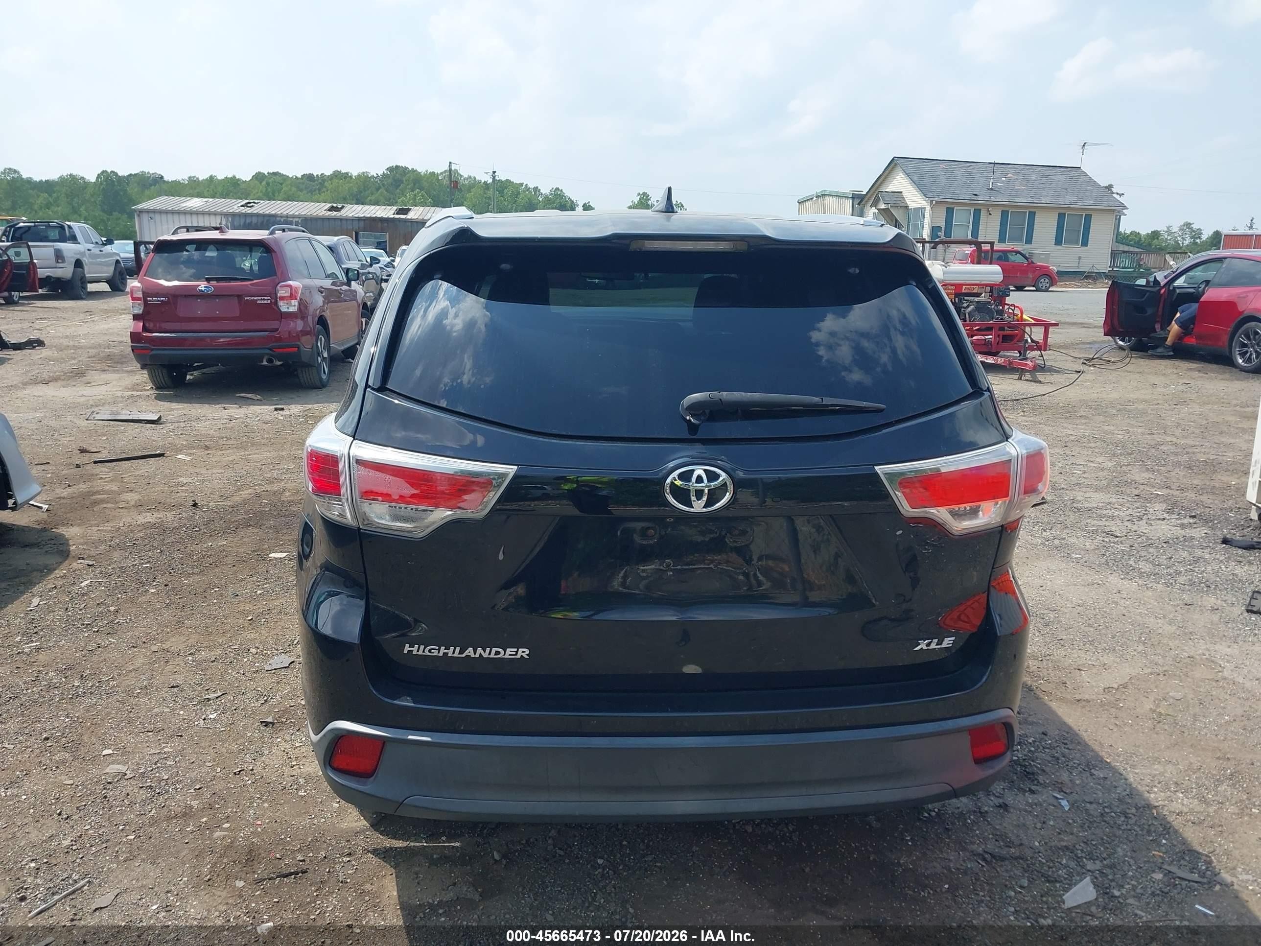 2014 Toyota Highlander Xle V6 Black vin: 5TDJKRFH3ES060357