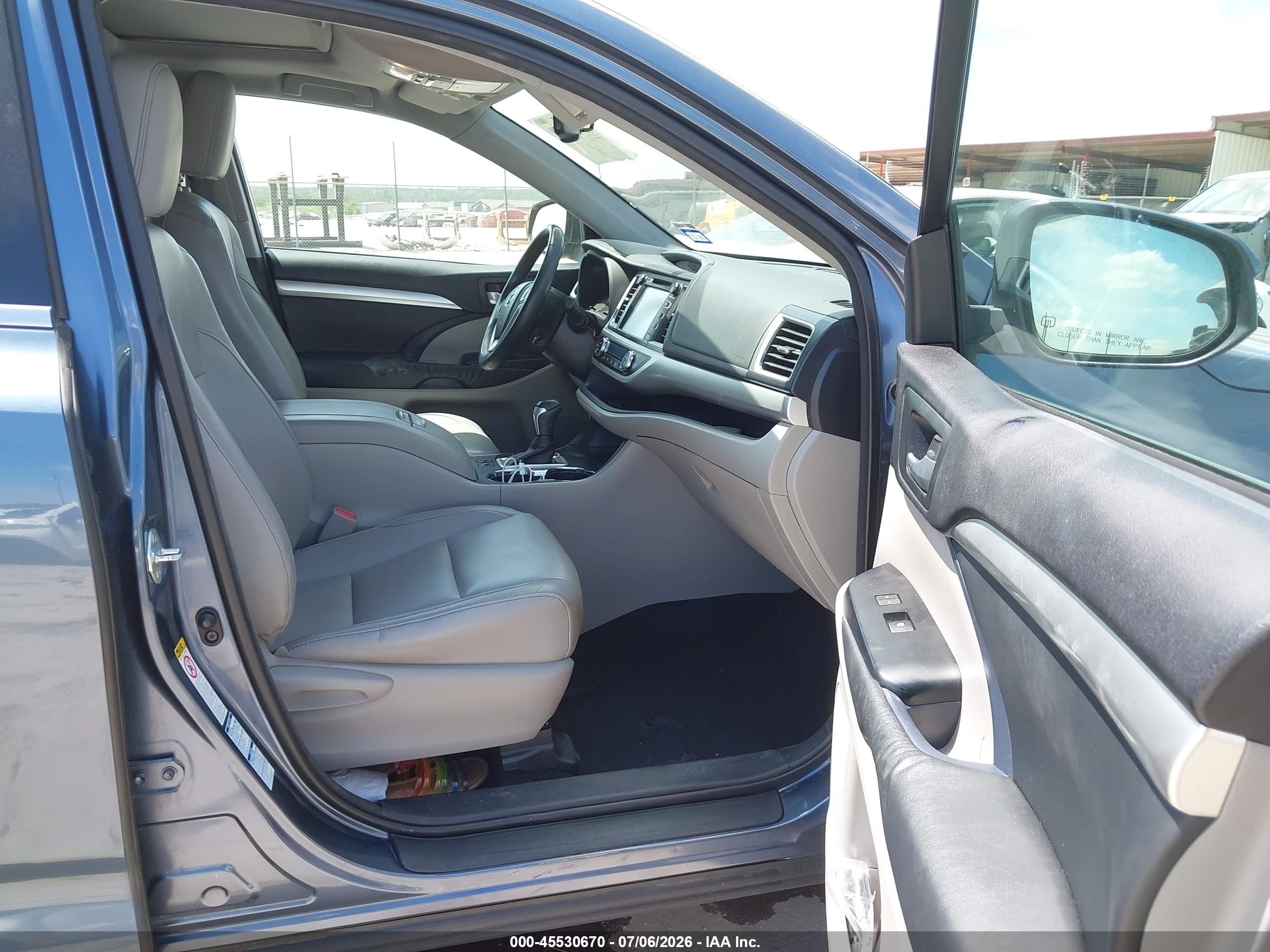 2014 Toyota Highlander Xle V6 Light Blue vin: 5TDJKRFH3ES071147