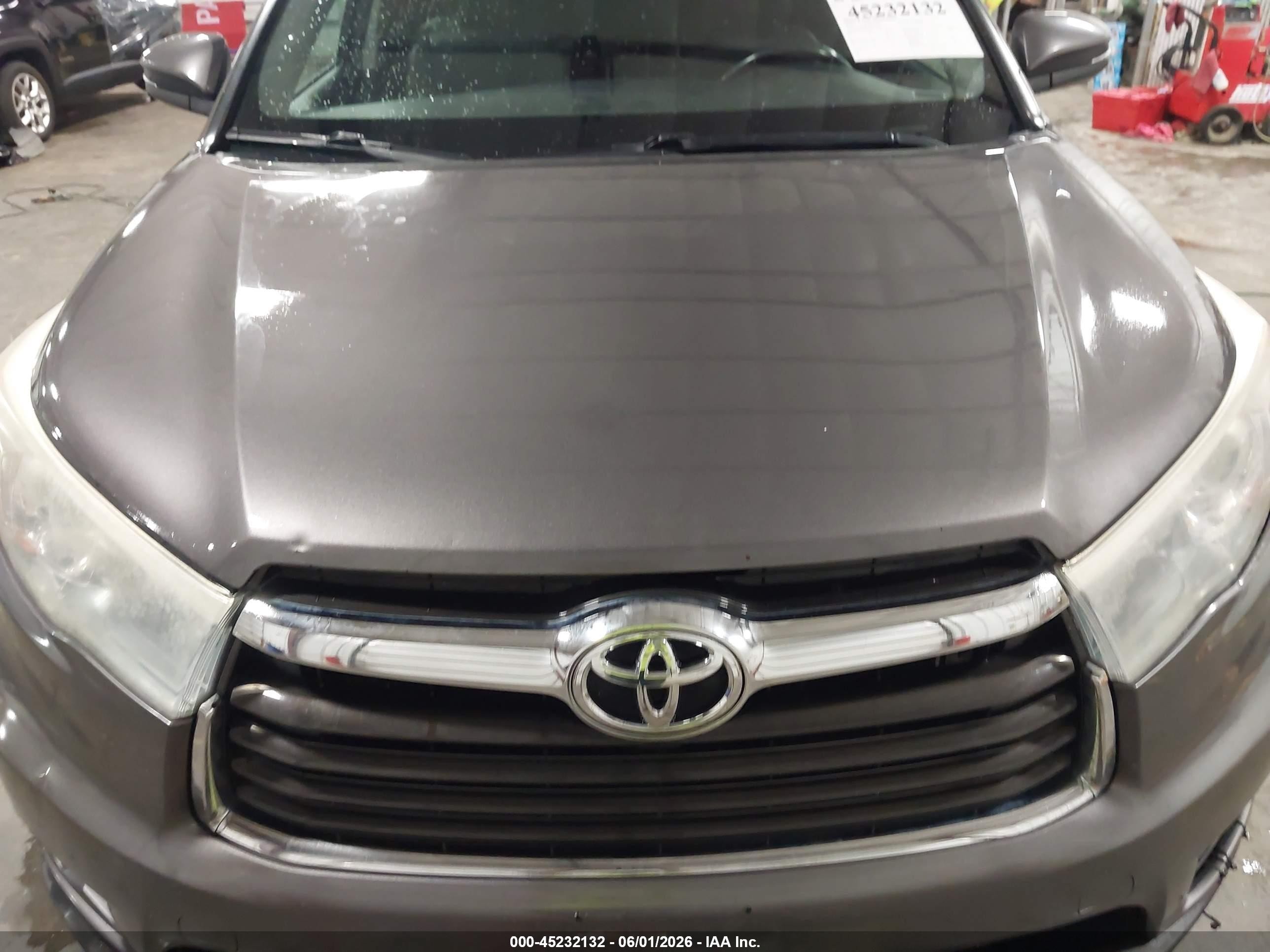2015 Toyota Highlander Xle V6 Gray vin: 5TDJKRFH3FS114967