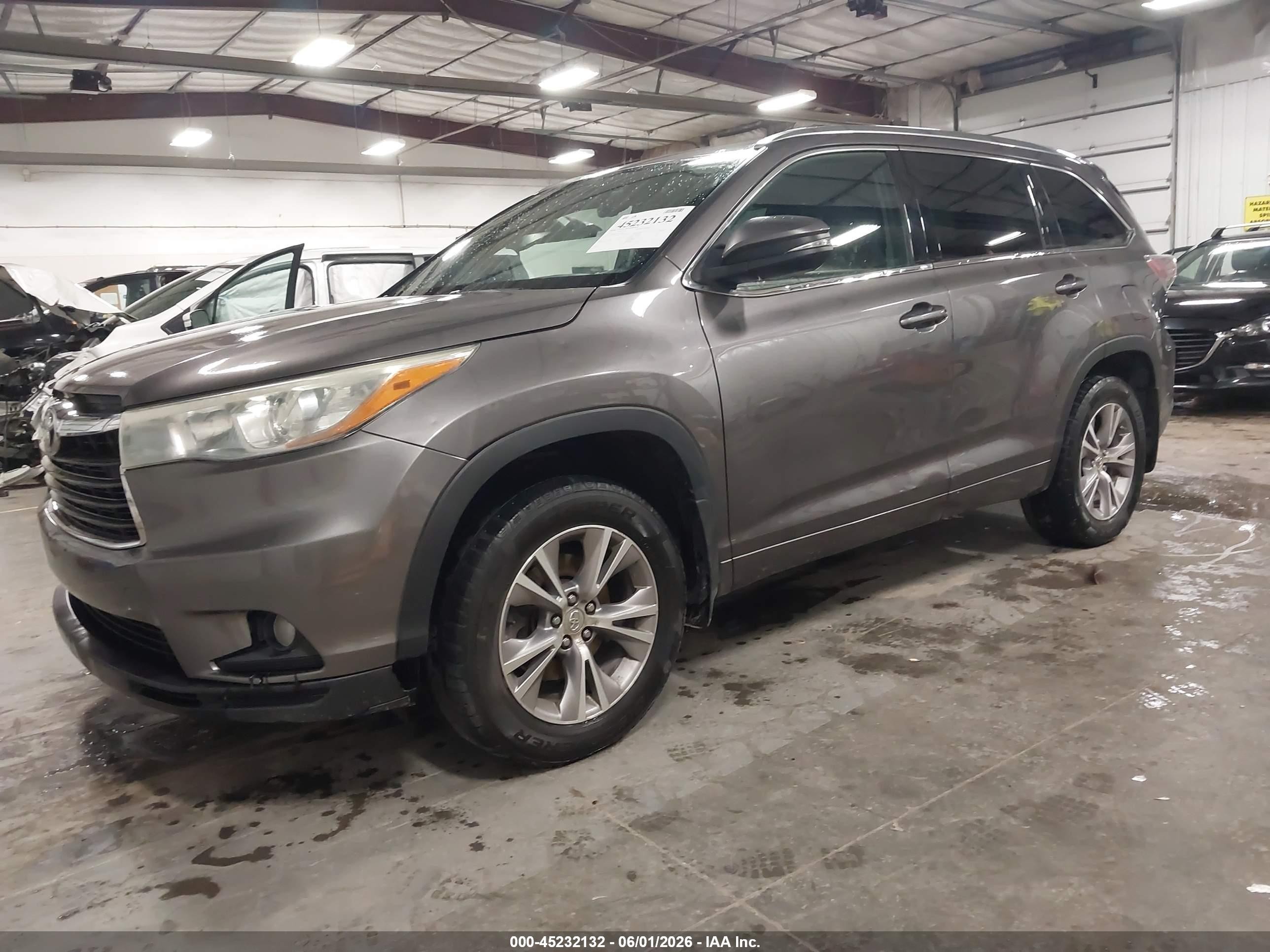 2015 Toyota Highlander Xle V6 Gray vin: 5TDJKRFH3FS114967