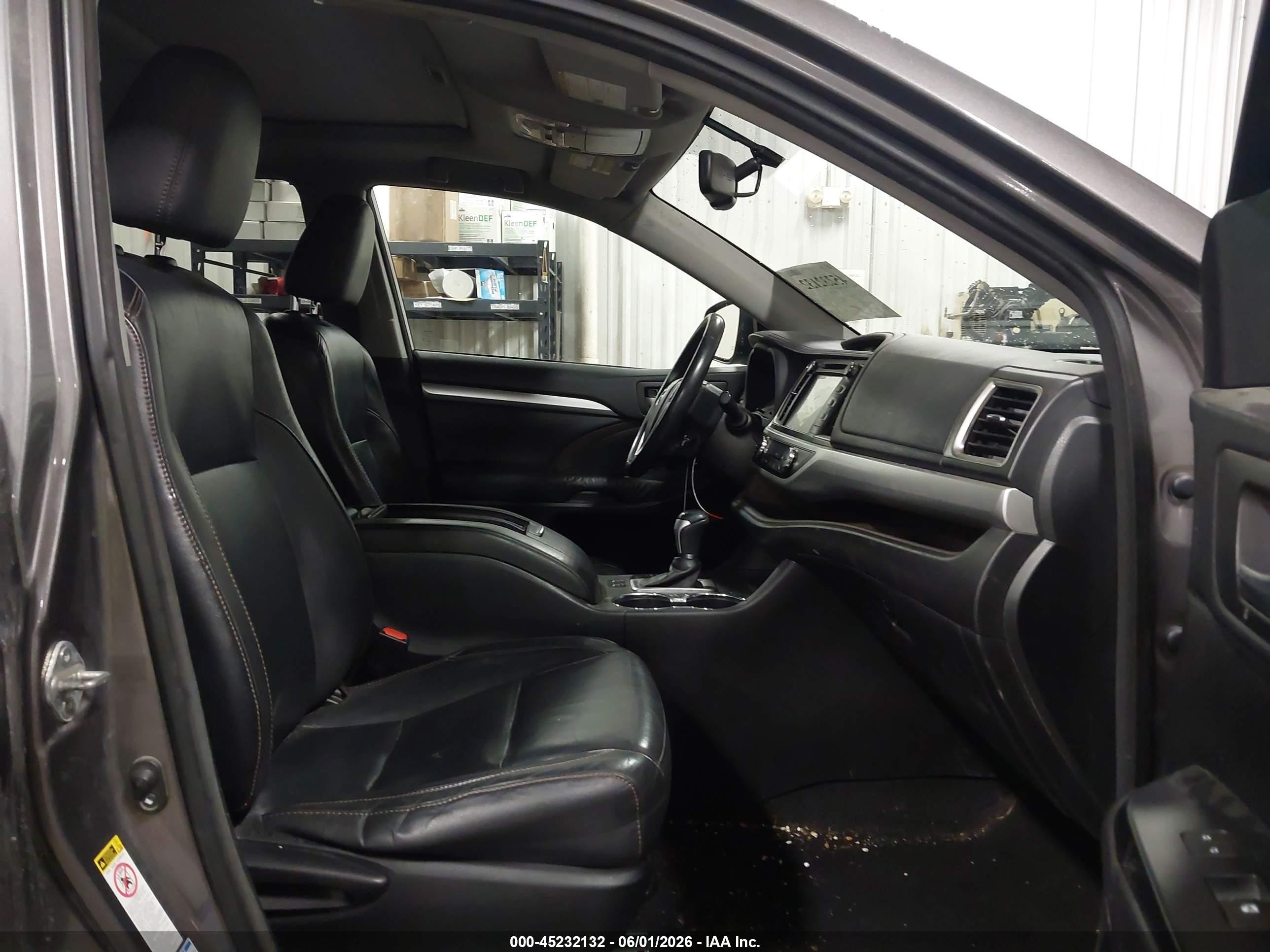 2015 Toyota Highlander Xle V6 Gray vin: 5TDJKRFH3FS114967