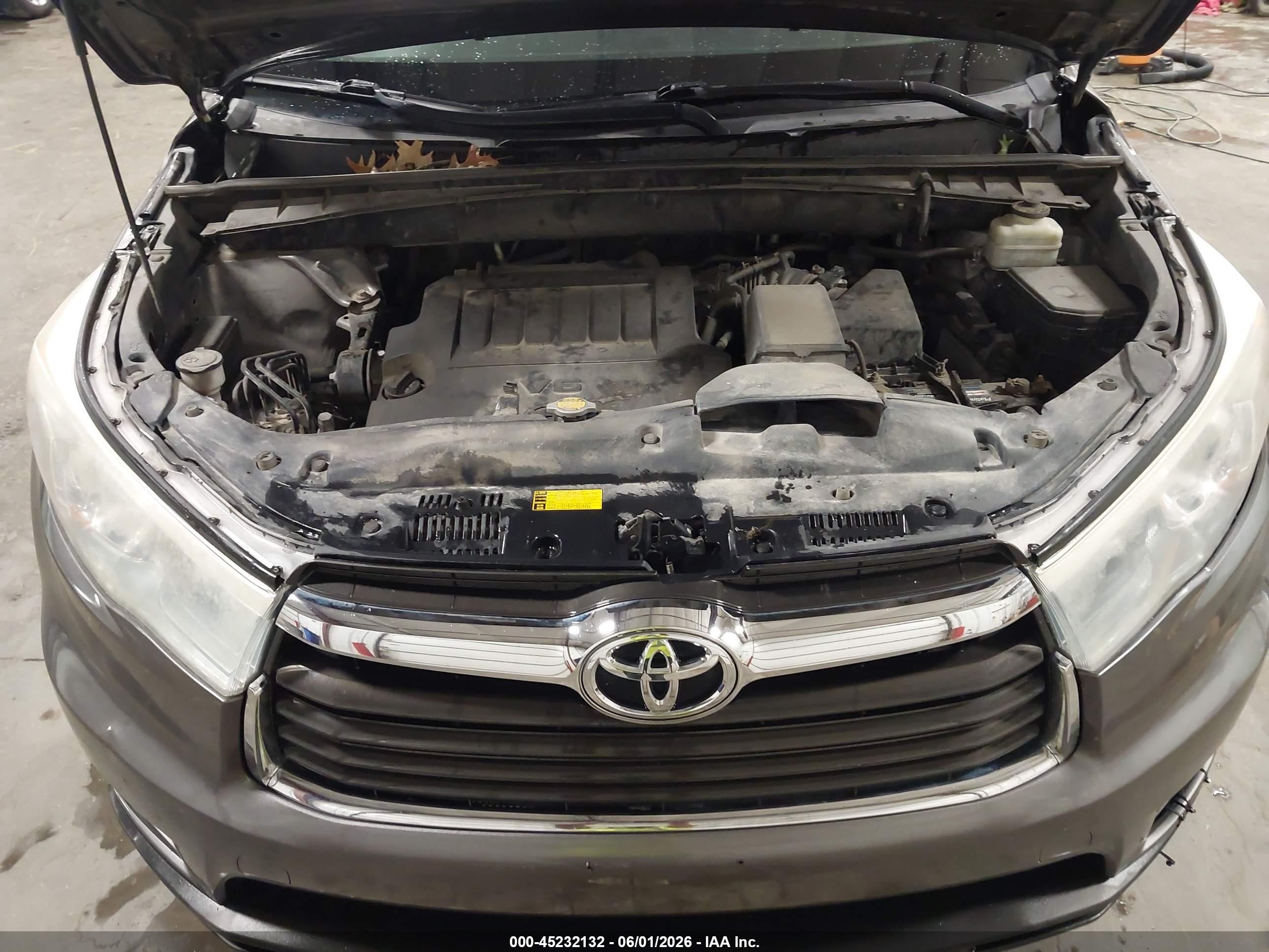 2015 Toyota Highlander Xle V6 Gray vin: 5TDJKRFH3FS114967