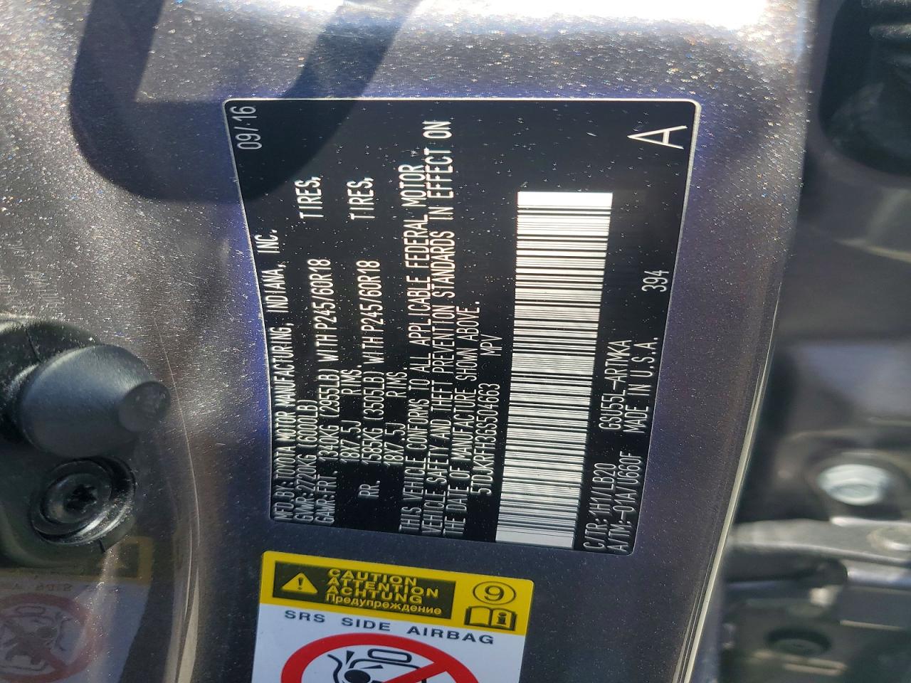 2016 Toyota Highlander Xle Серый vin: 5TDJKRFH3GS504663
