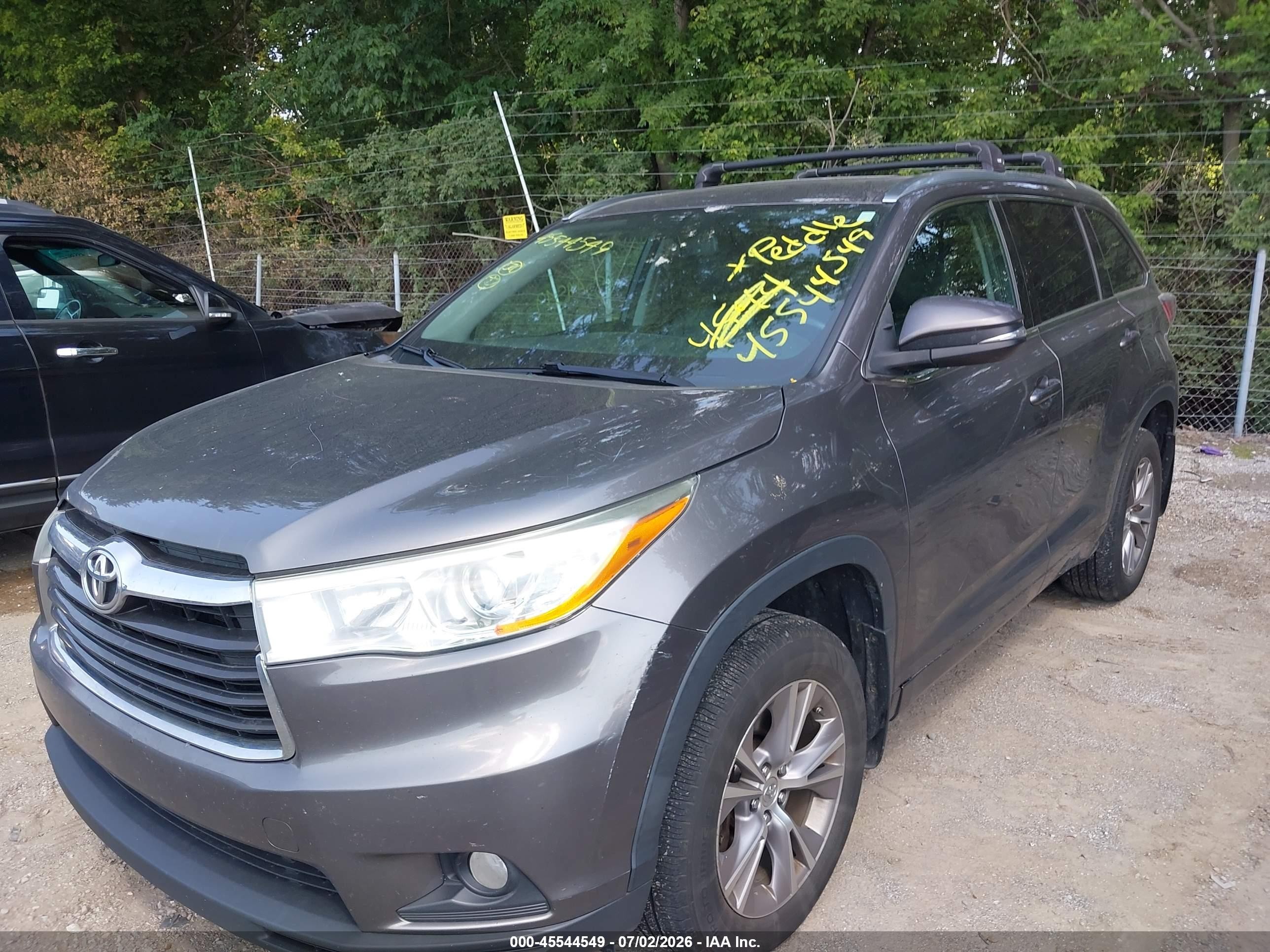 2014 Toyota Highlander Xle V6 Gray vin: 5TDJKRFH4ES033944