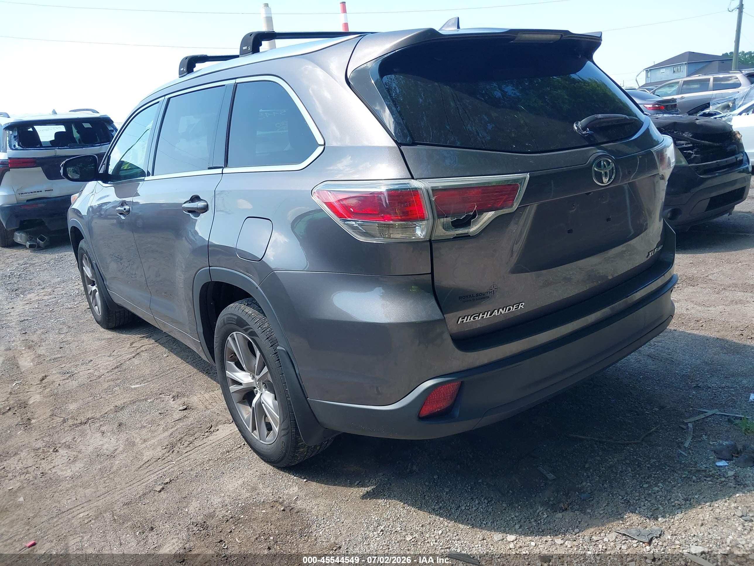 2014 Toyota Highlander Xle V6 Gray vin: 5TDJKRFH4ES033944