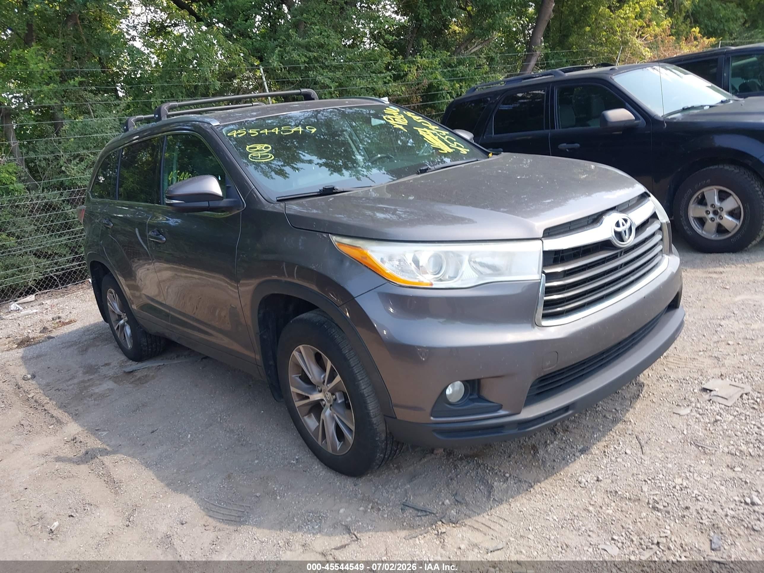 2014 Toyota Highlander Xle V6 Gray vin: 5TDJKRFH4ES033944