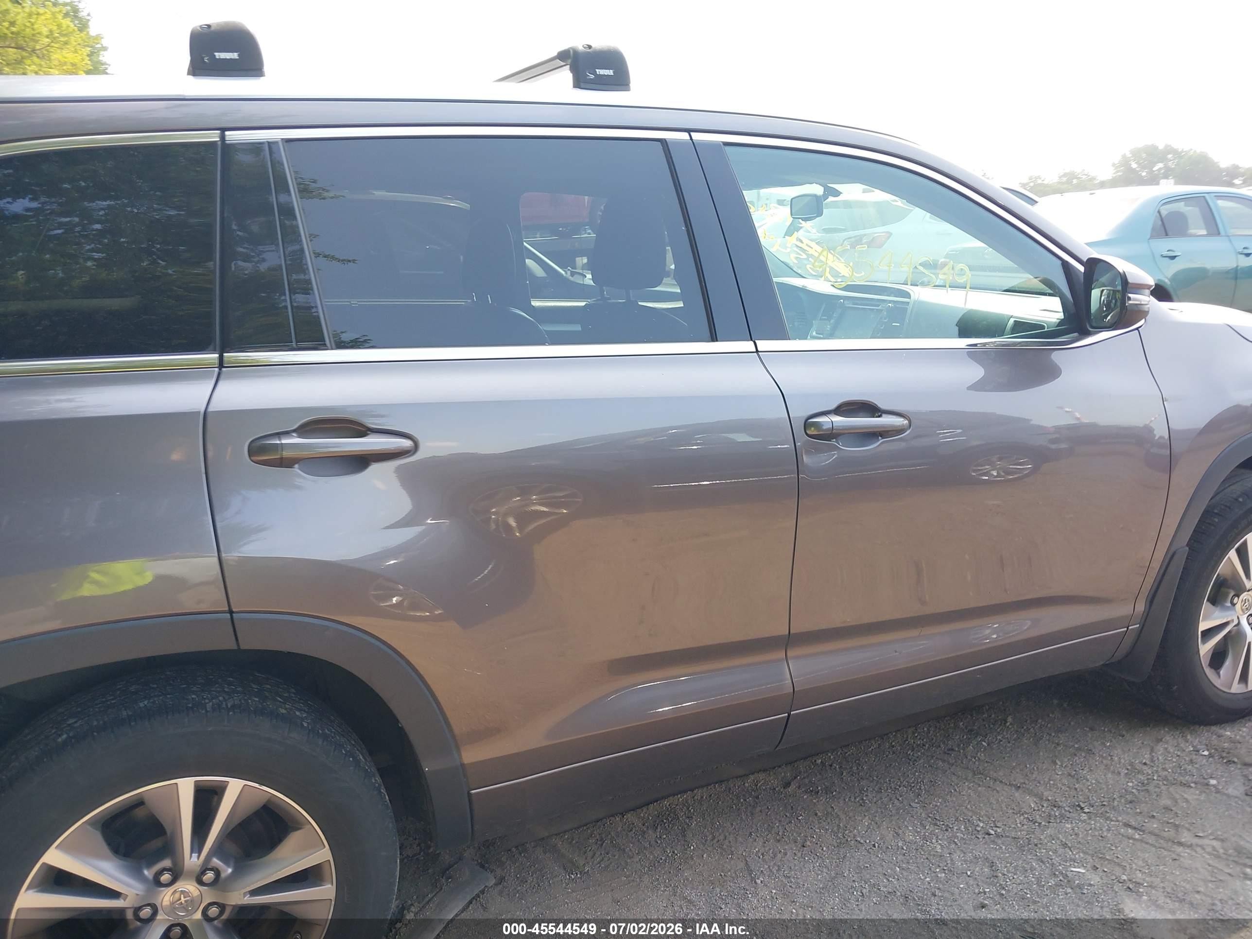 2014 Toyota Highlander Xle V6 Gray vin: 5TDJKRFH4ES033944