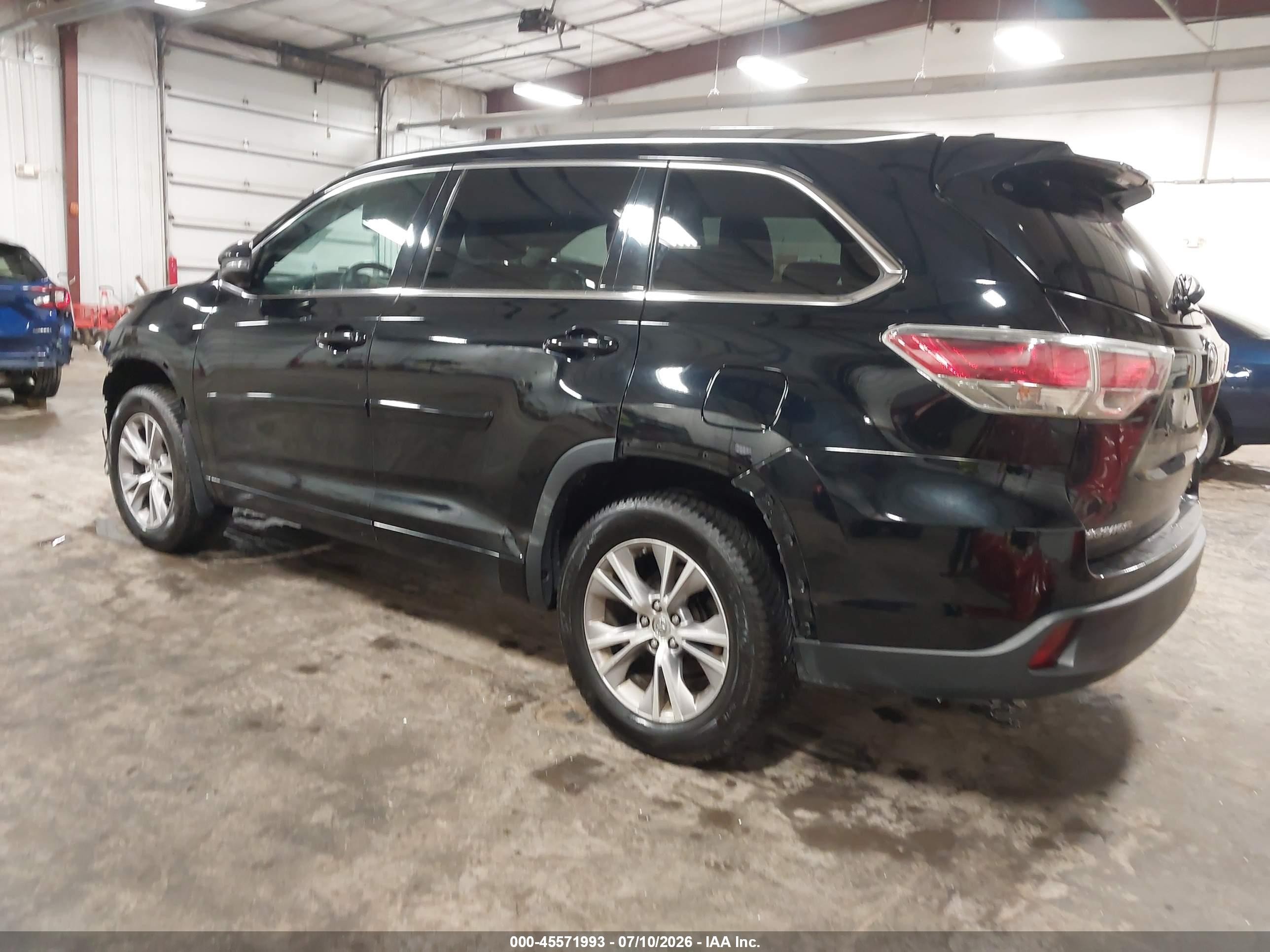 2015 Toyota Highlander Xle V6 Black vin: 5TDJKRFH4FS090629