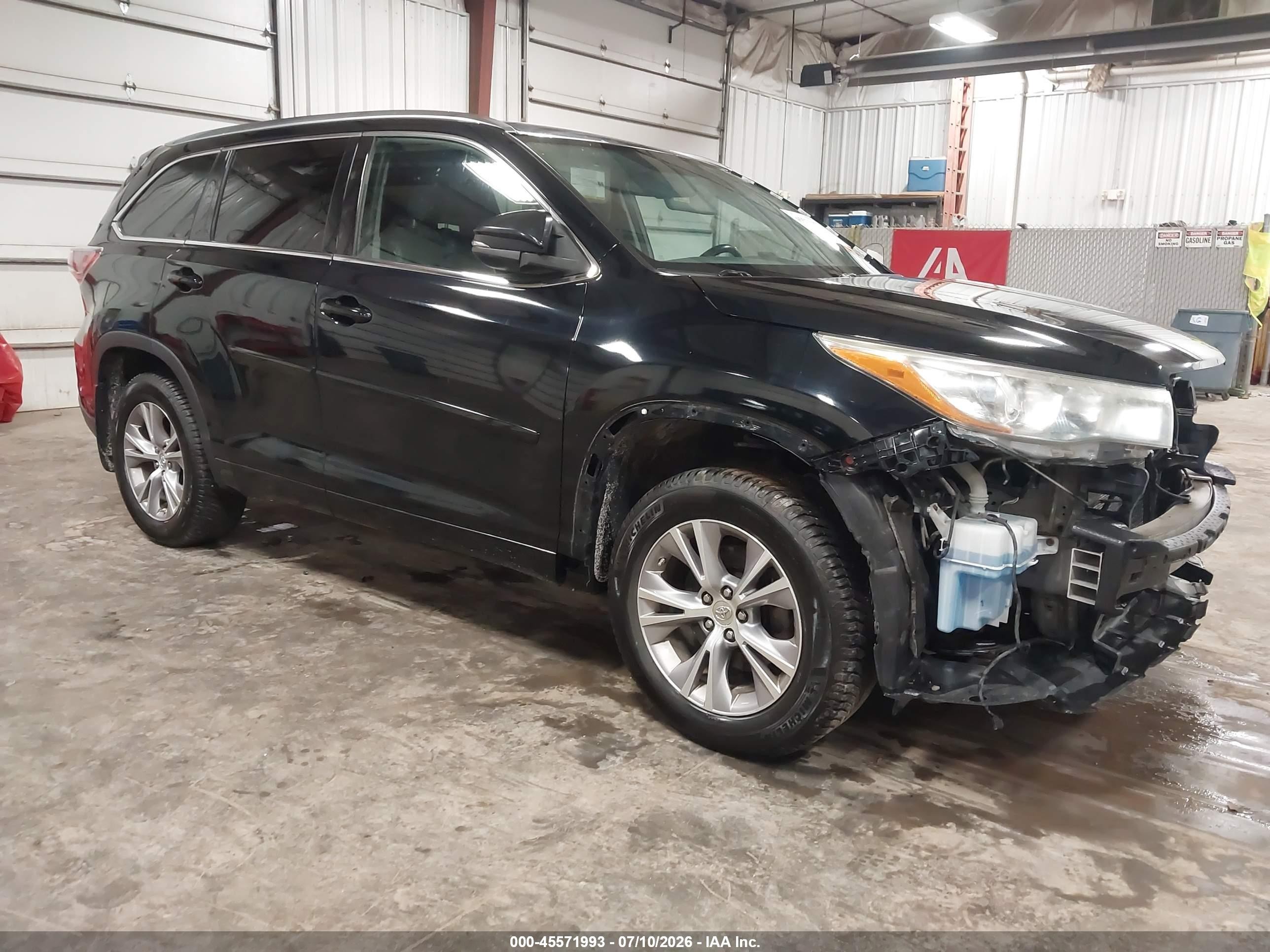 2015 Toyota Highlander Xle V6 Black vin: 5TDJKRFH4FS090629