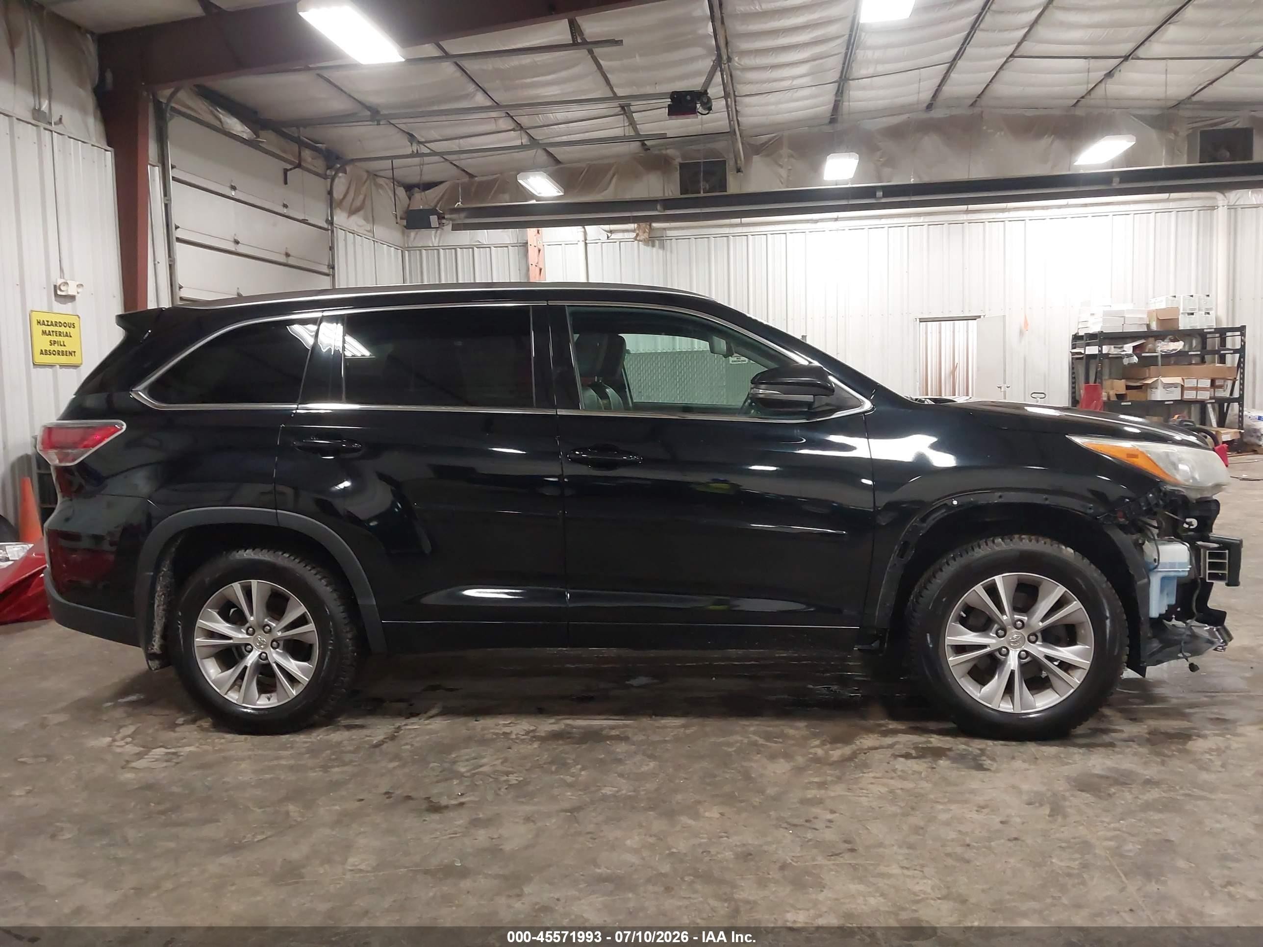 2015 Toyota Highlander Xle V6 Black vin: 5TDJKRFH4FS090629