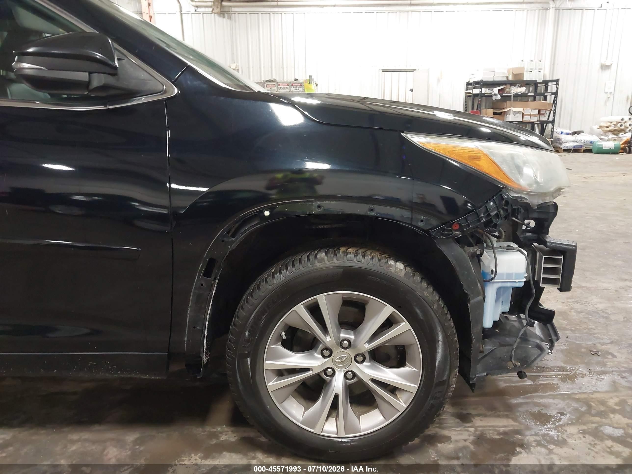 2015 Toyota Highlander Xle V6 Black vin: 5TDJKRFH4FS090629